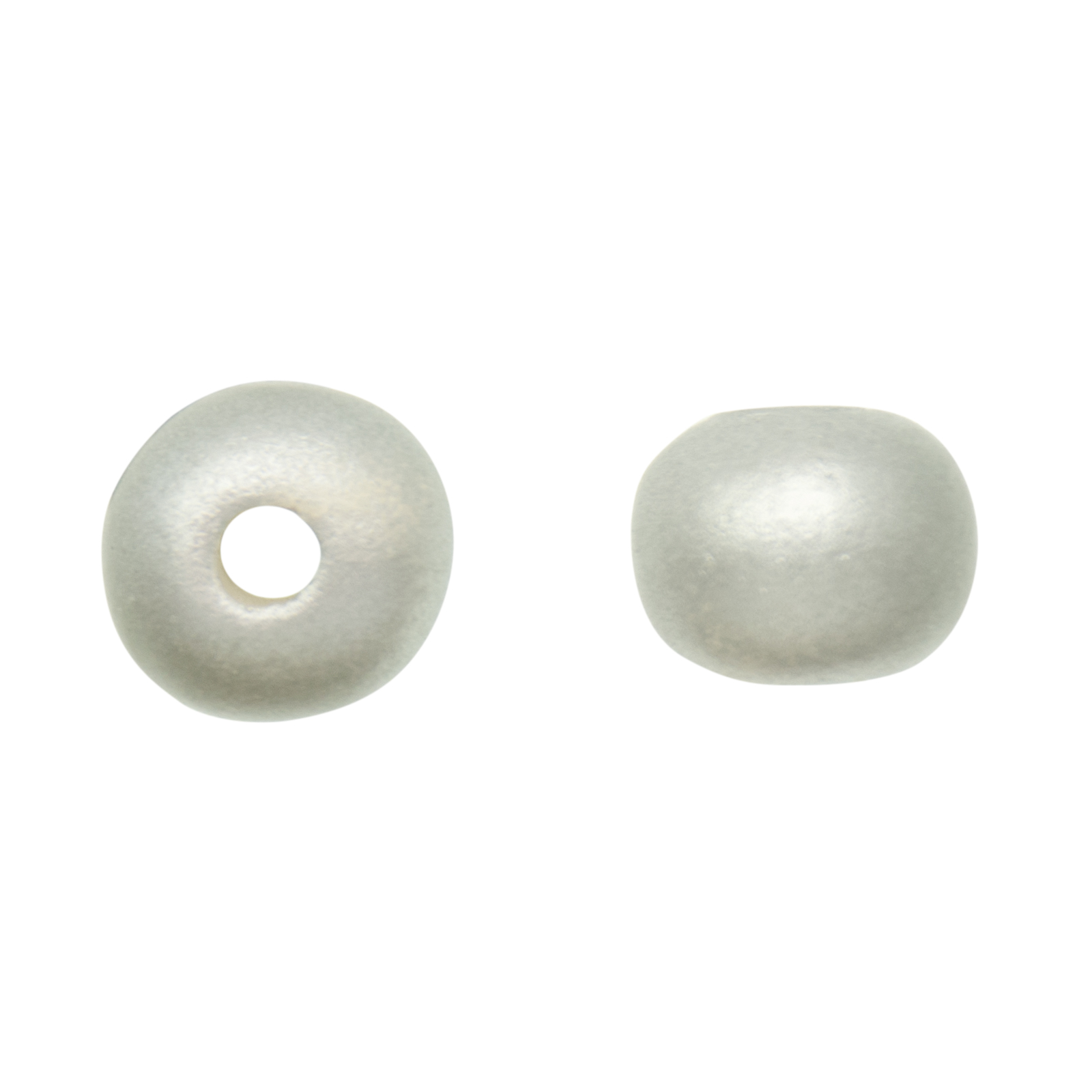 matte silver ceramic beads round 12mm | 2pc