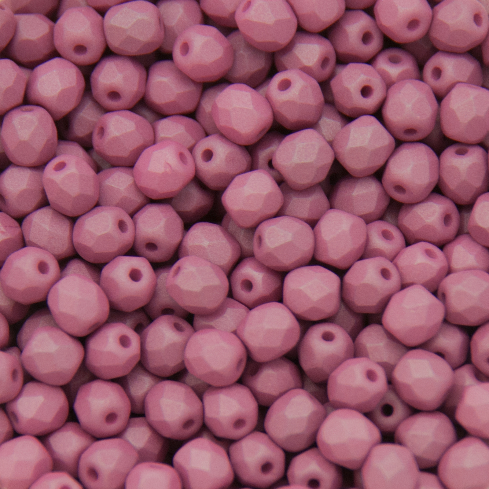 czech fire-polished round beads - silk matte purple 4mm | 50pc