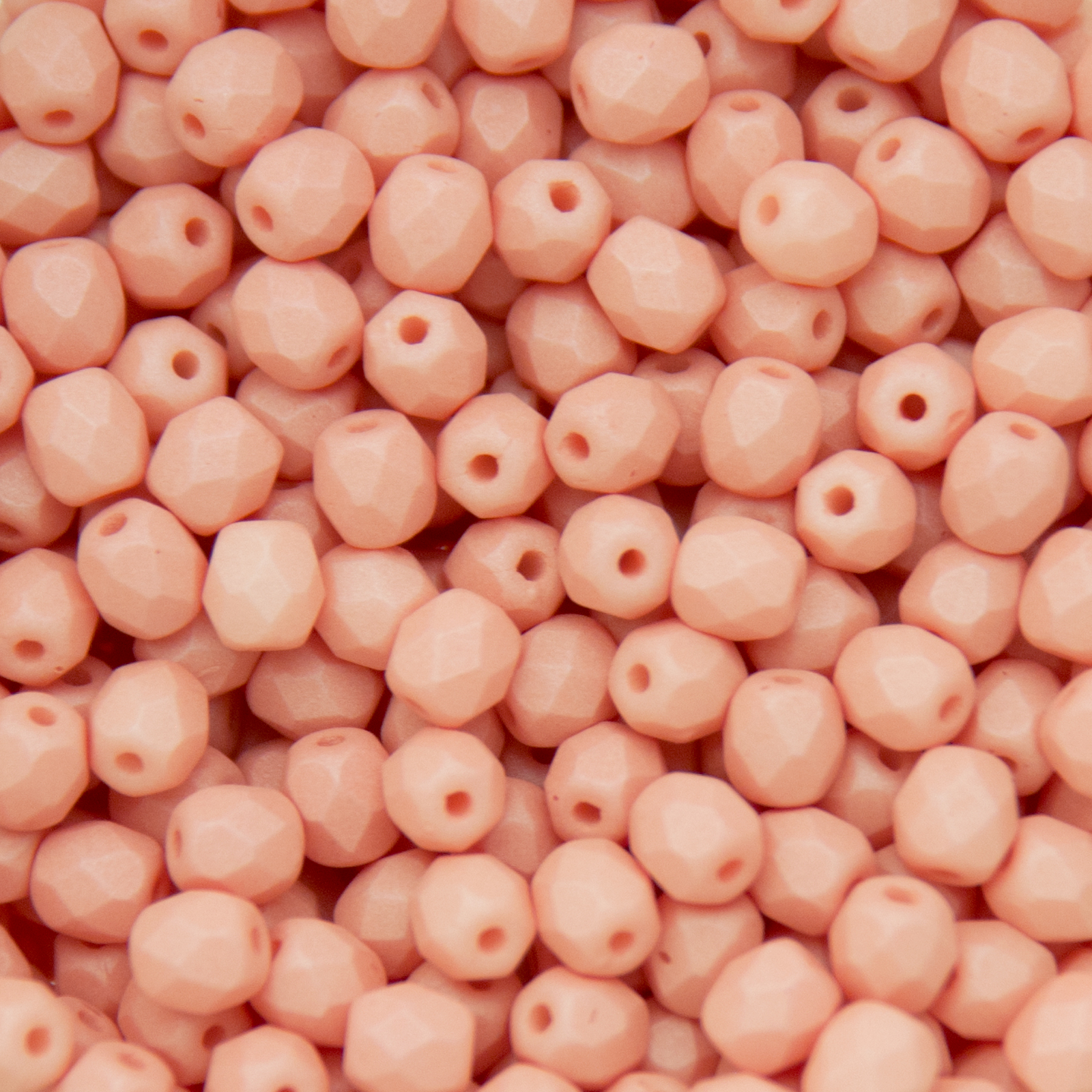 czech fire-polished round beads - silk matte pink 4mm | 50pc