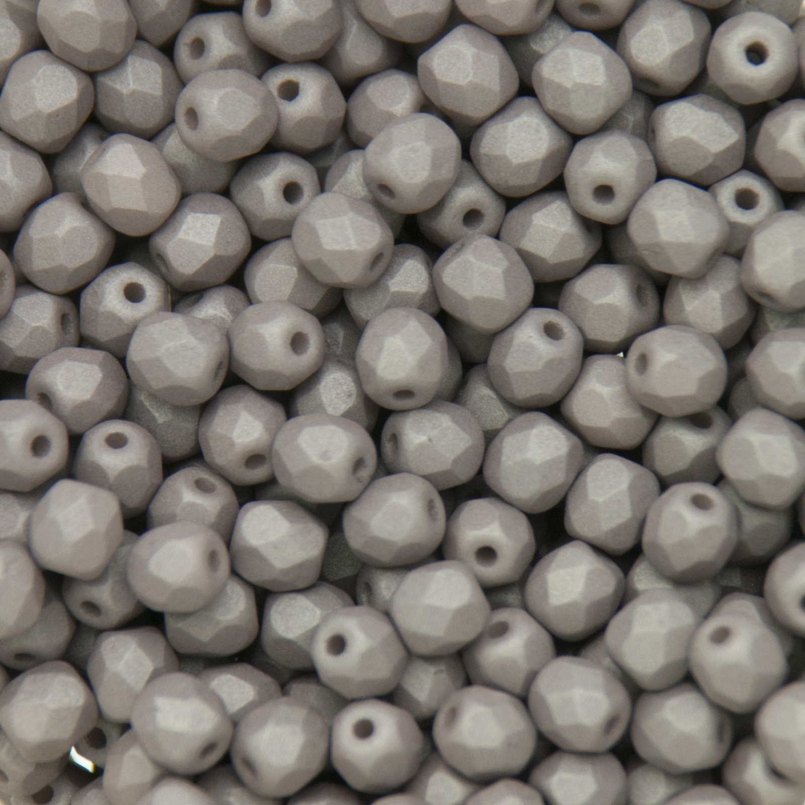 böhmische glasschliffperlen silk matte grey 4mm | 50st
