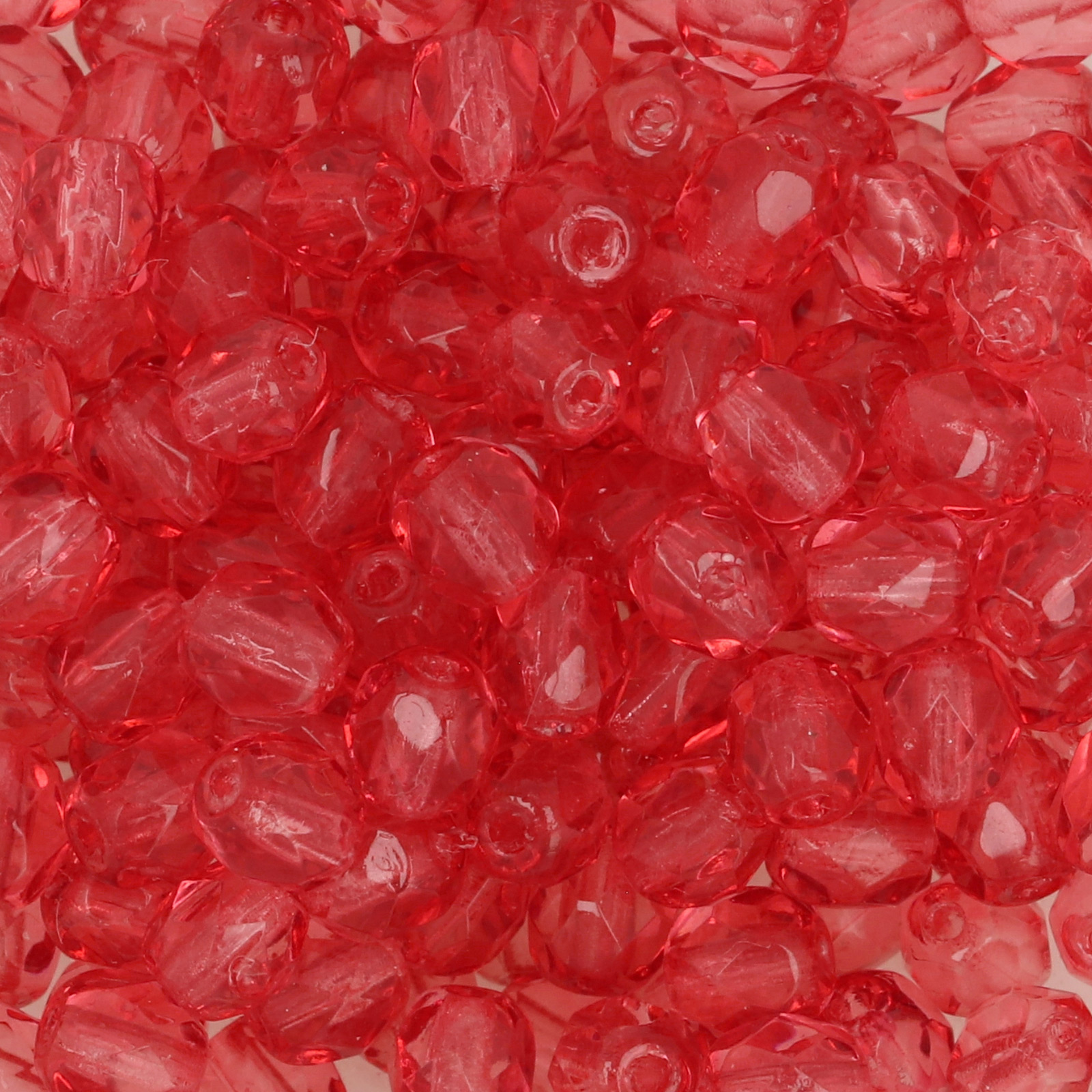 czech fire-polished round beads - coated fuchsia 4mm | 50pc