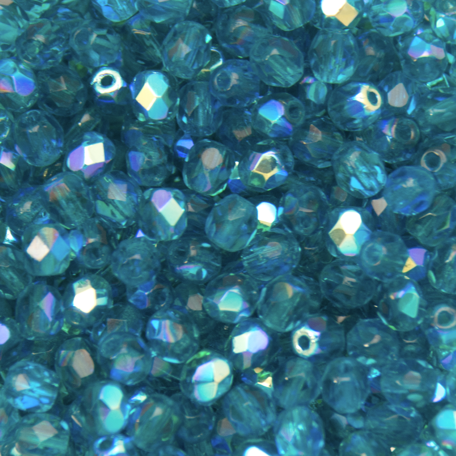 böhmische glasschliffperlen teal ab 4mm | 50st