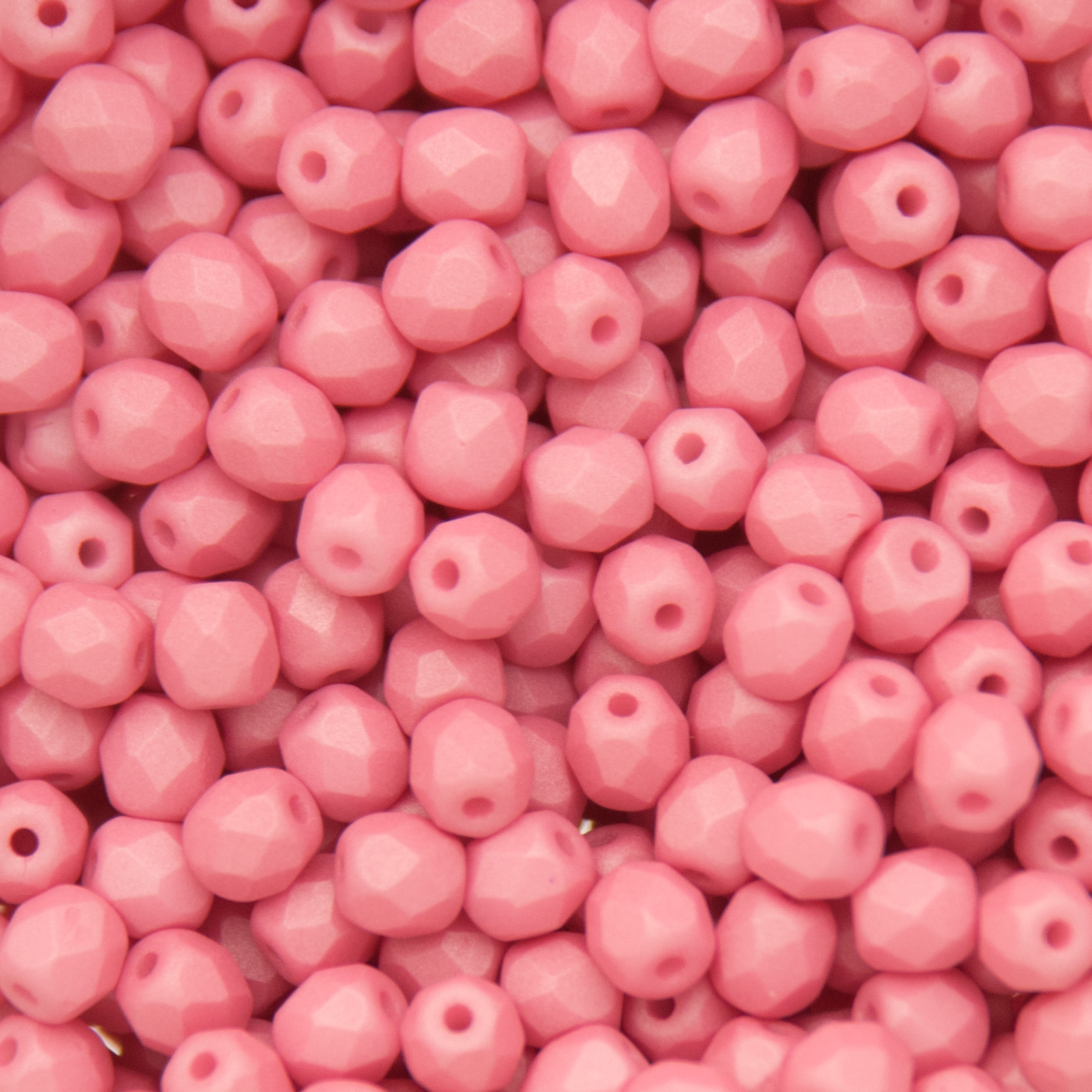 czech fire-polished round beads - silk matte hot pink 4mm | 50pc