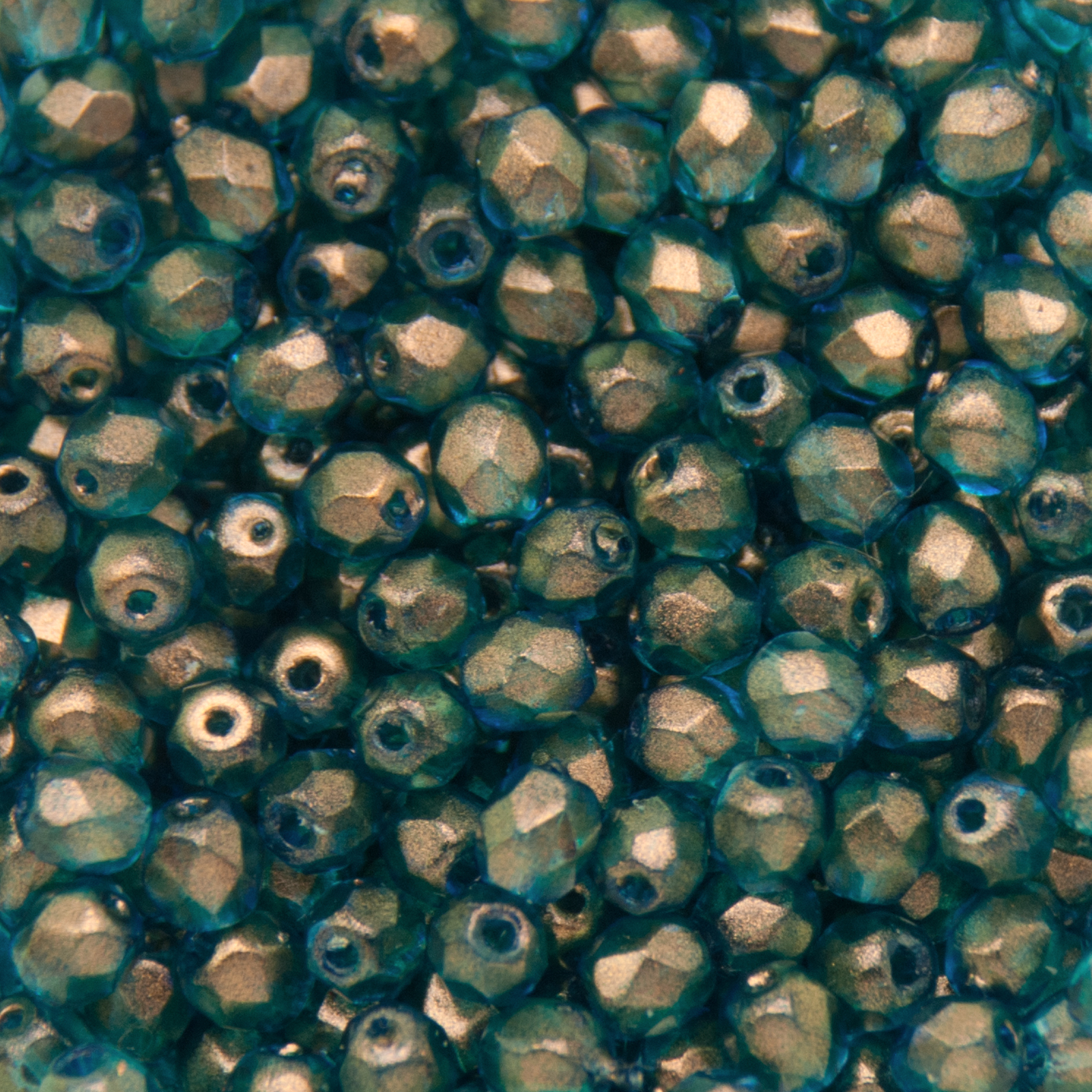 böhmische glasschliffperlen halo azurite 4mm | 50st