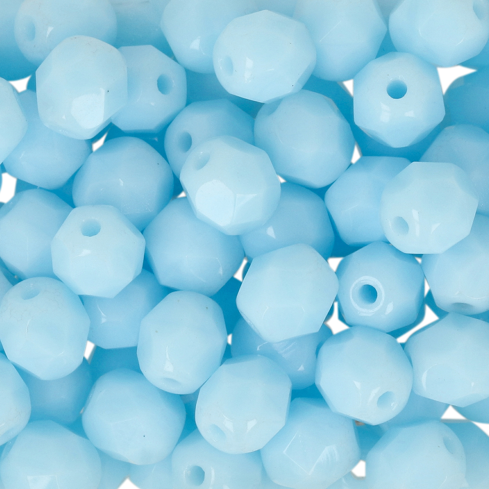 böhmische glasschliffperlen opaque blue turquoise 6mm | 25st