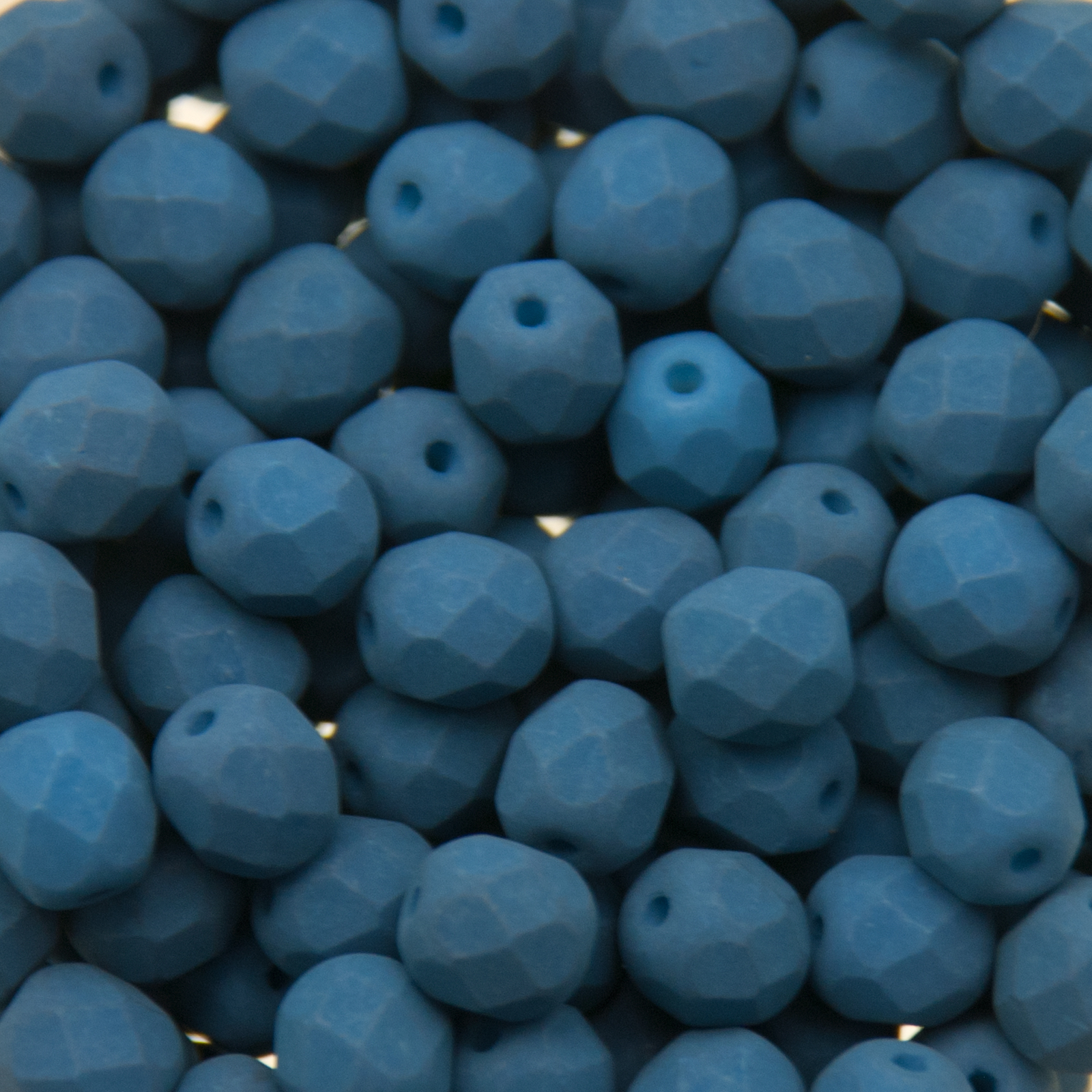 böhmische glasschliffperlen silk matte blue 6mm | 25st
