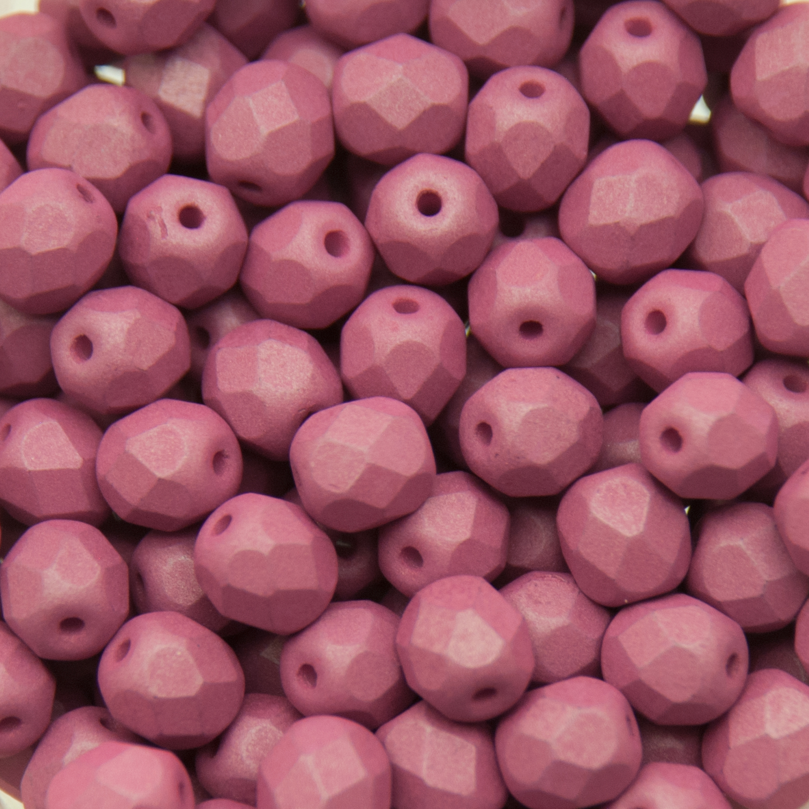 czech fire-polished round beads - silk matte purple 6mm | 25pc