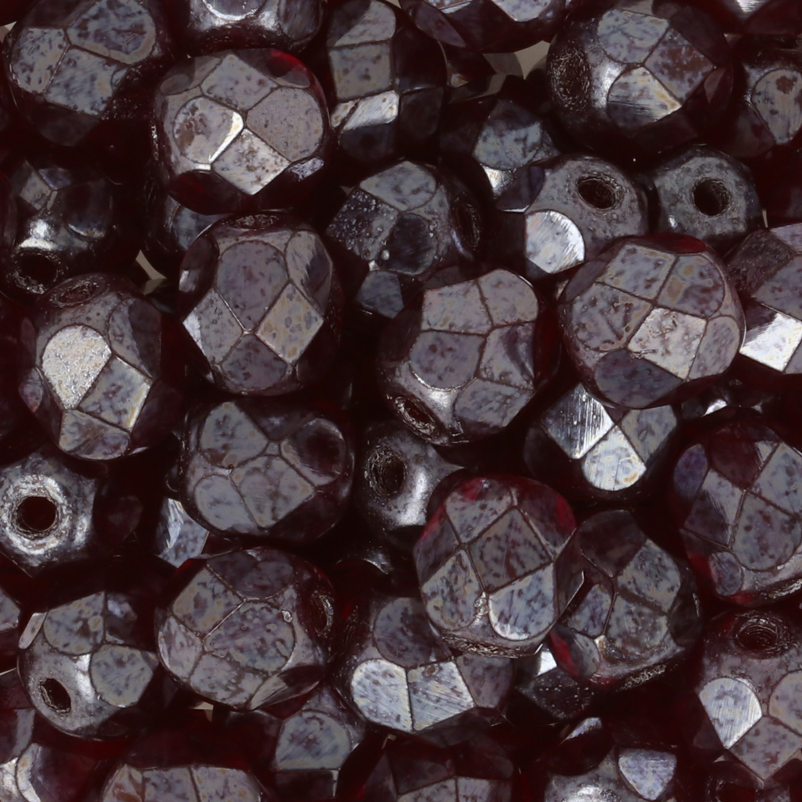 böhmische glasschliffperlen luster garnet 6mm | 25st