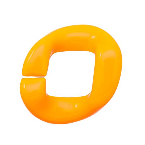 fluo orange resin link - oval twist 50x40mm | 2pc