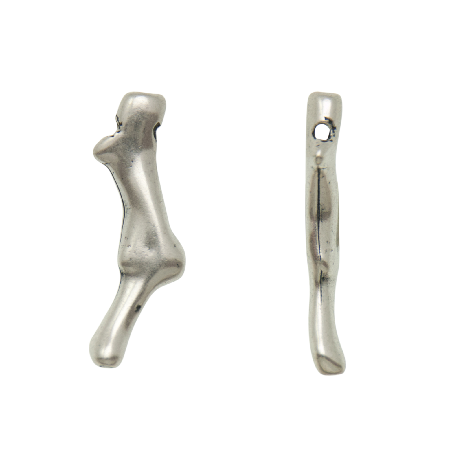 antique silver plated coral branch charm 30mm | 1pc