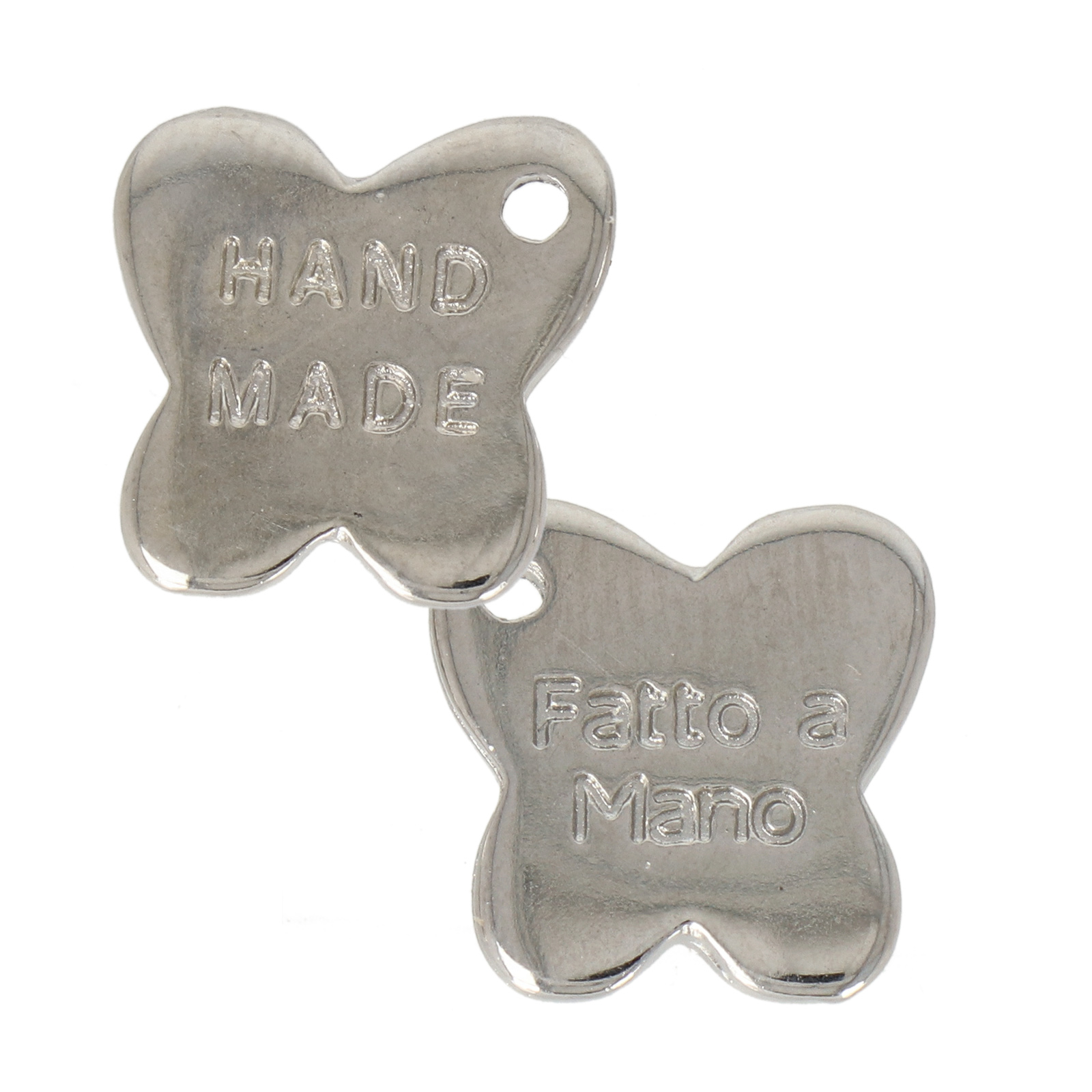 silver plated butterfly tag hand made 13mm | 5pc
