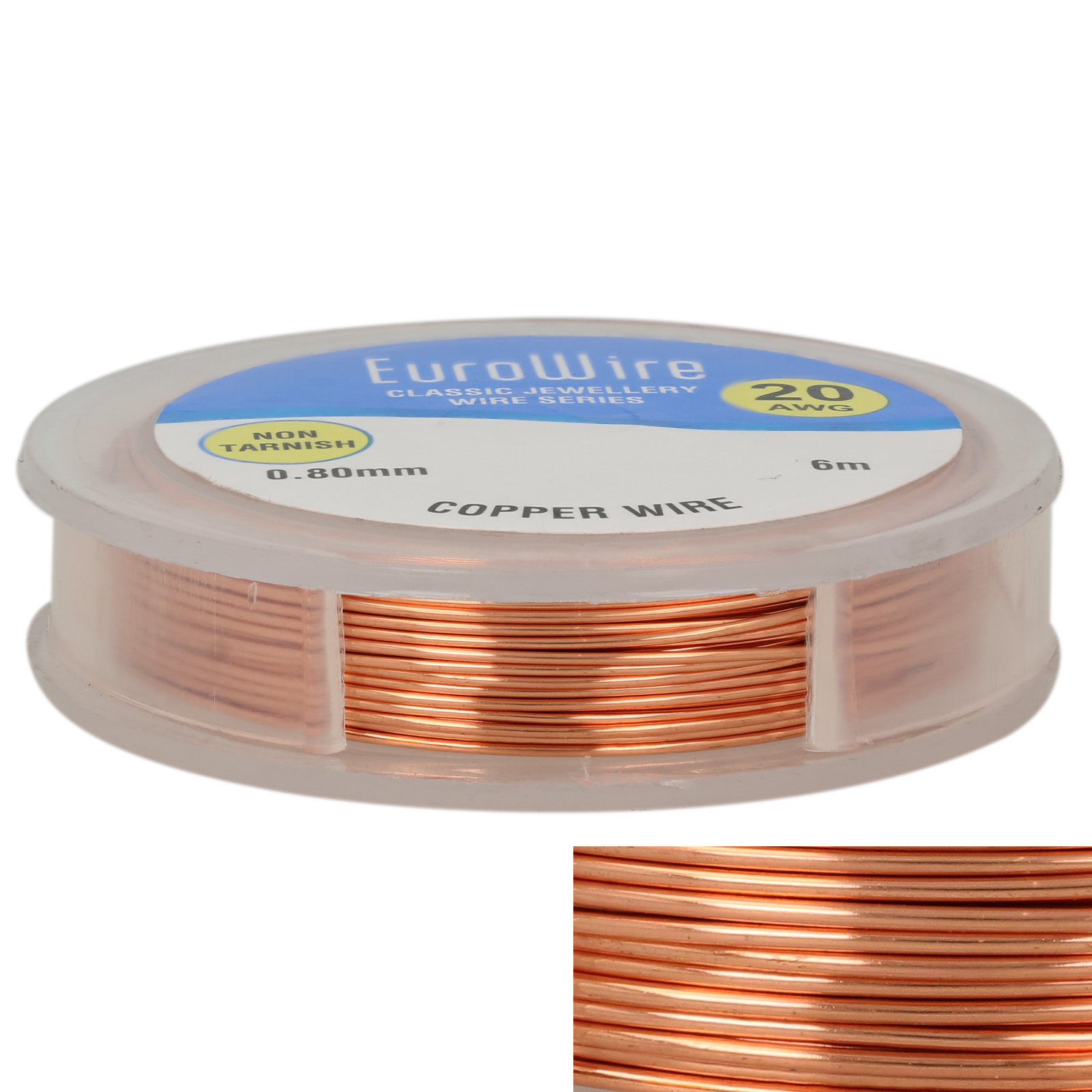 copper plated craft wire - diameter 0,80mm - 6mt spool | 1pc