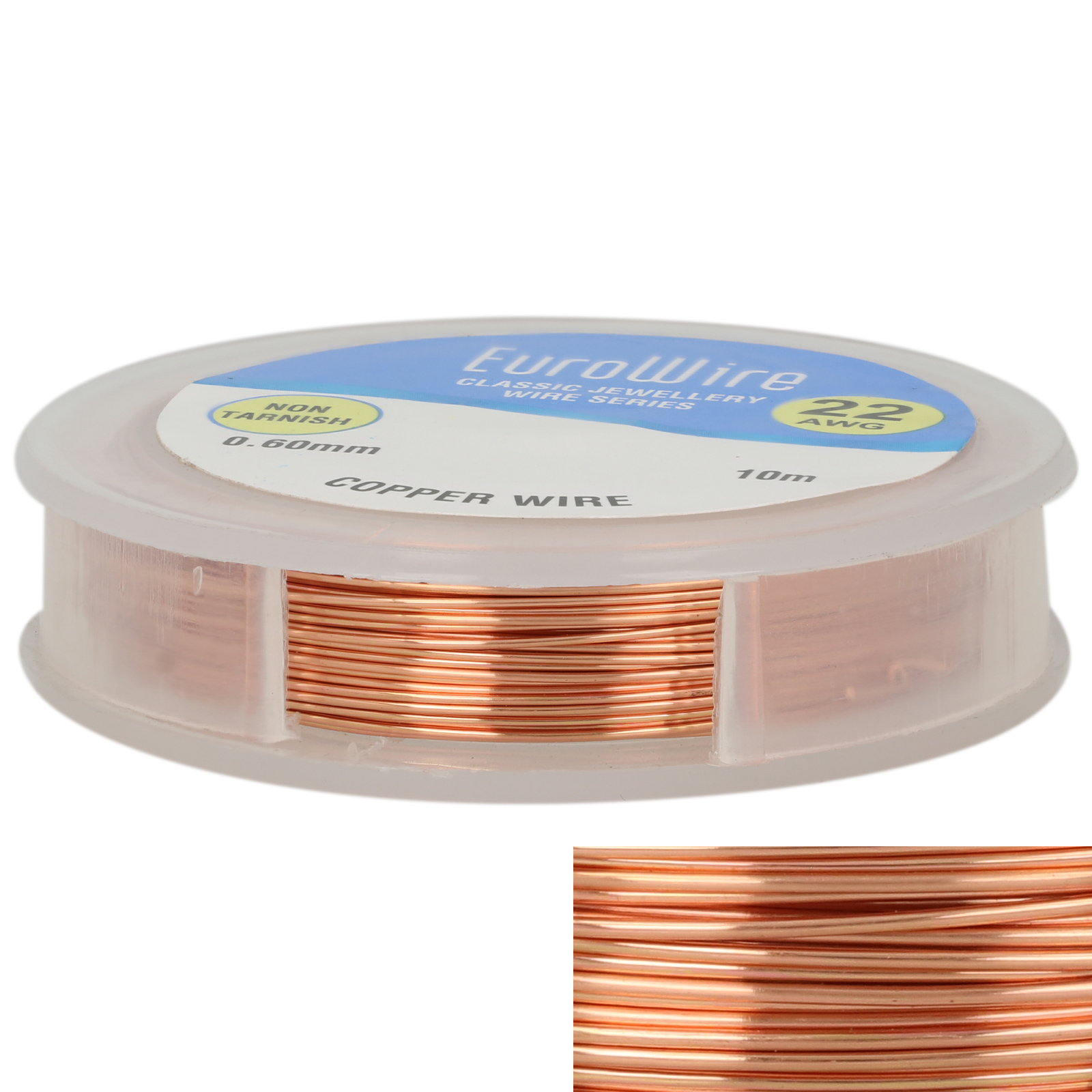 copper plated craft wire - diameter 0,60mm - 10mt spool | 1pc