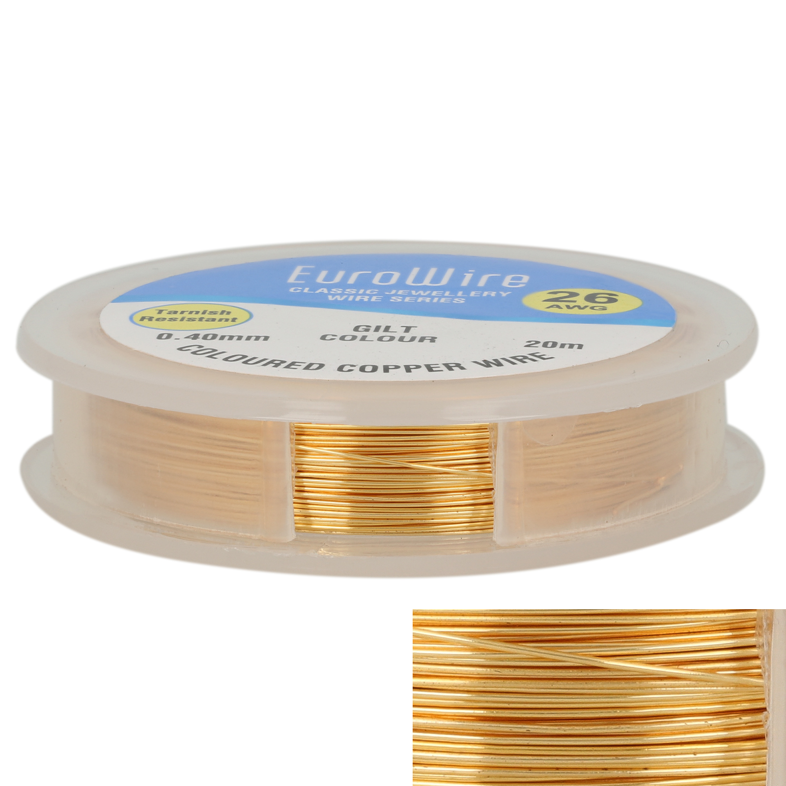 gold plated craft wire - diameter 0,40mm - 20mt spool | 1pc