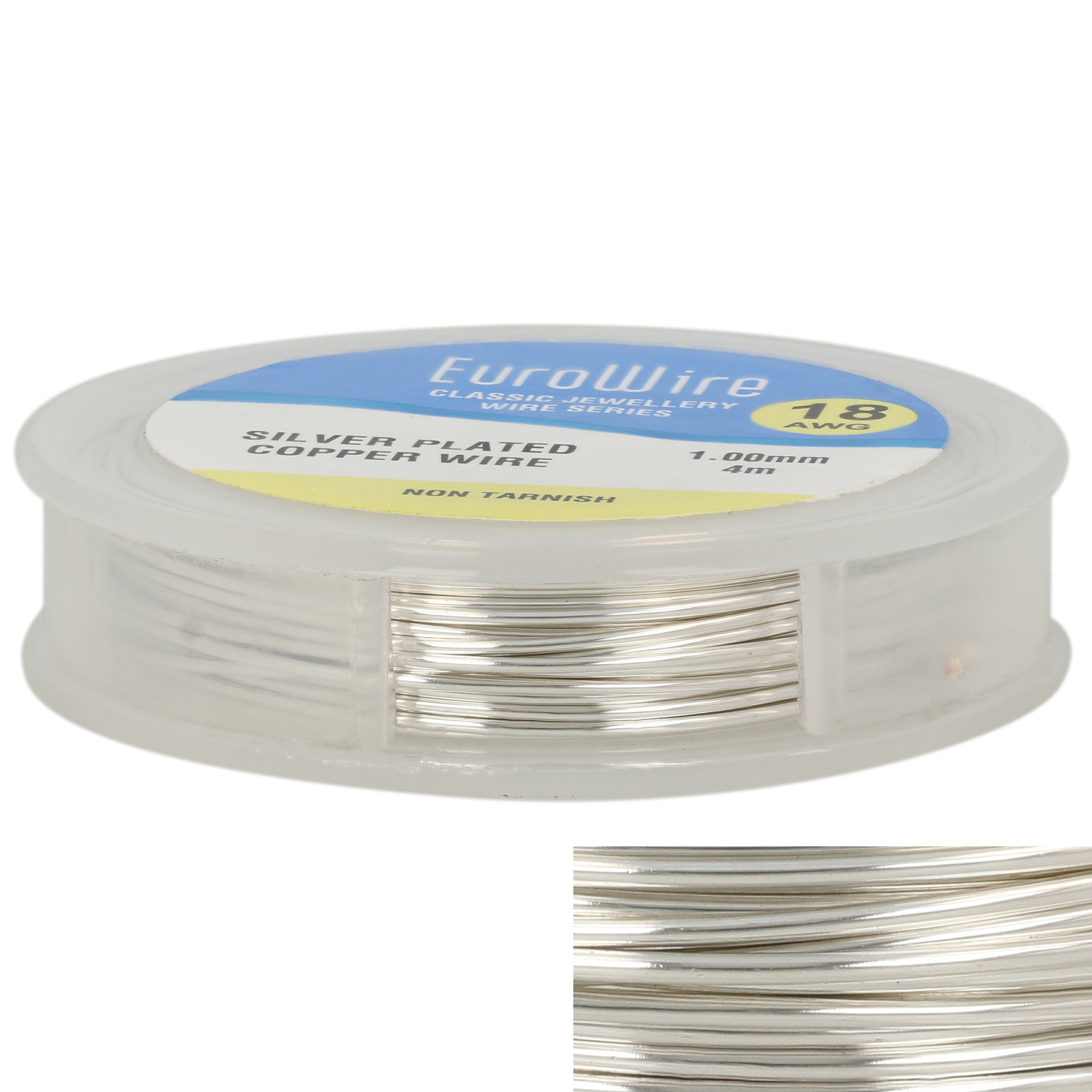 silver plated craft wire - diameter 1mm - 4mt spool | 1pc