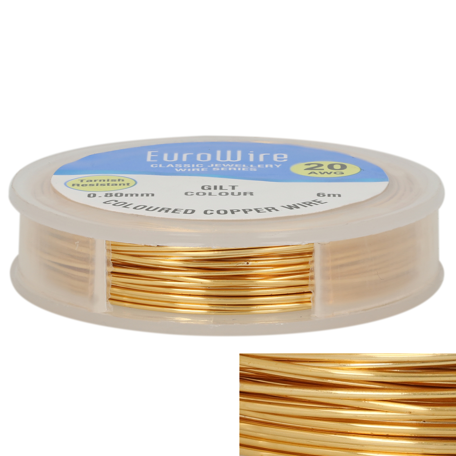 gold plated craft wire - diameter 0,80mm - 6mt spool | 1pc