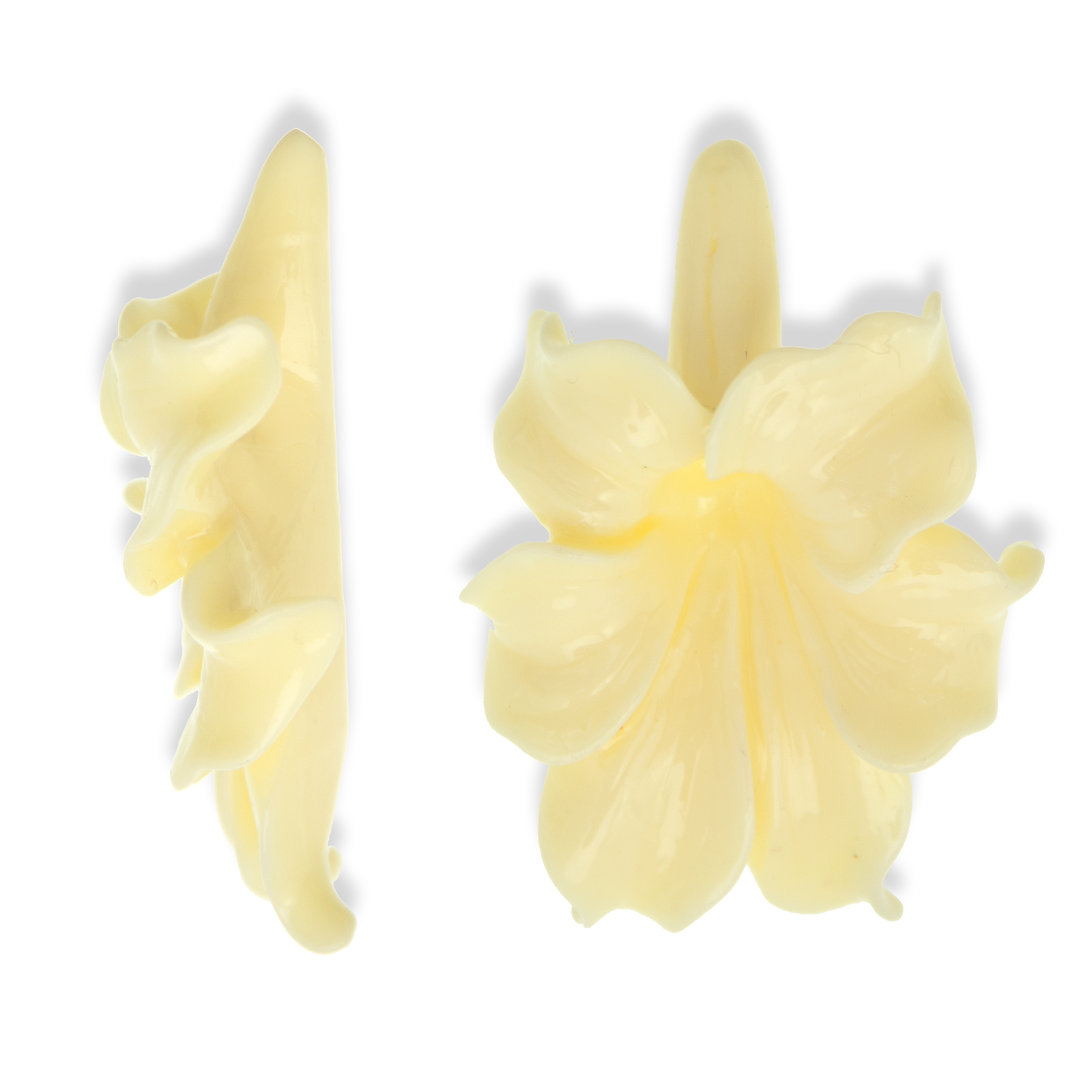 resin stone blume elfenbein mittenloch 45mm | 1st