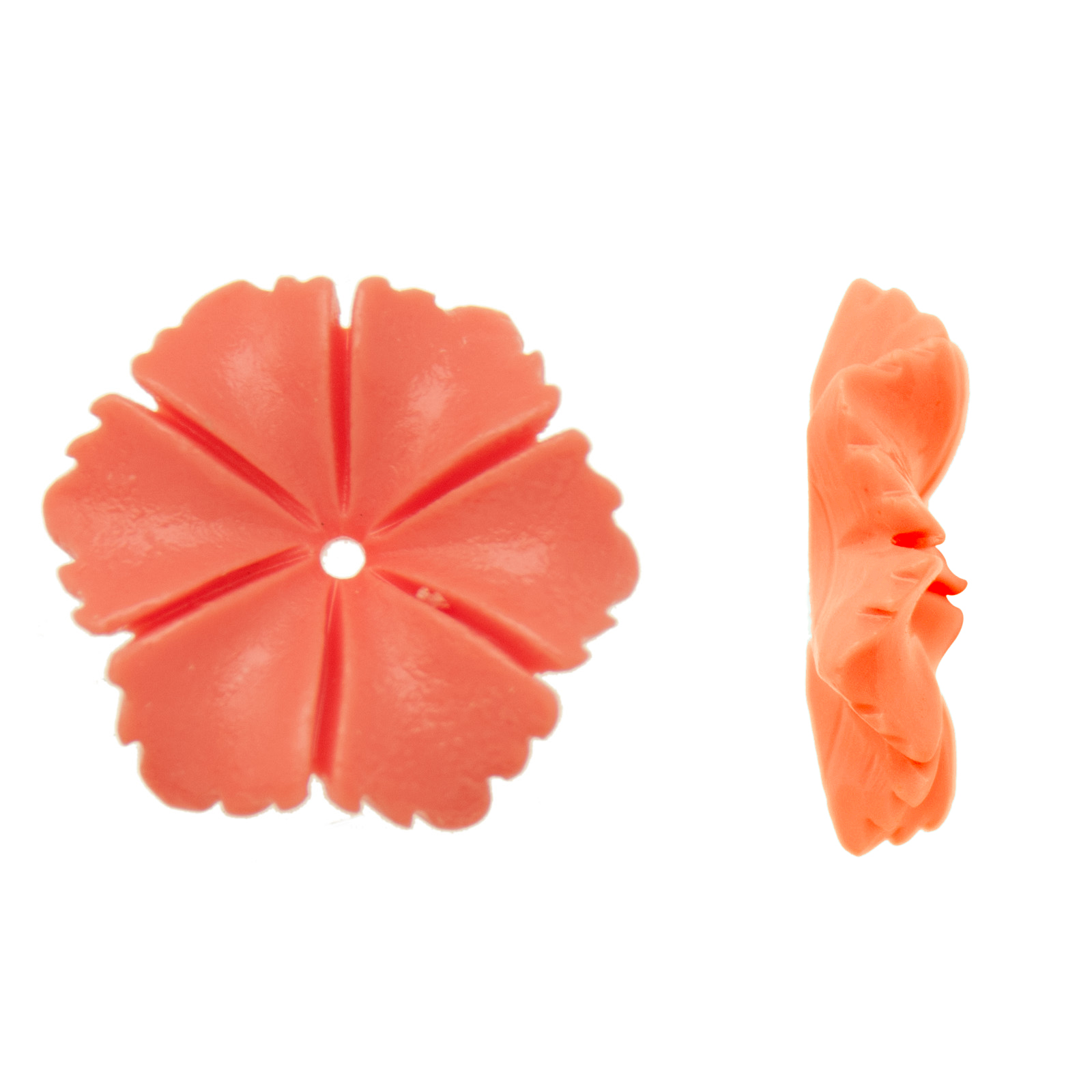 resin stone flower - hot pink - center drilled 25mm | 1pc