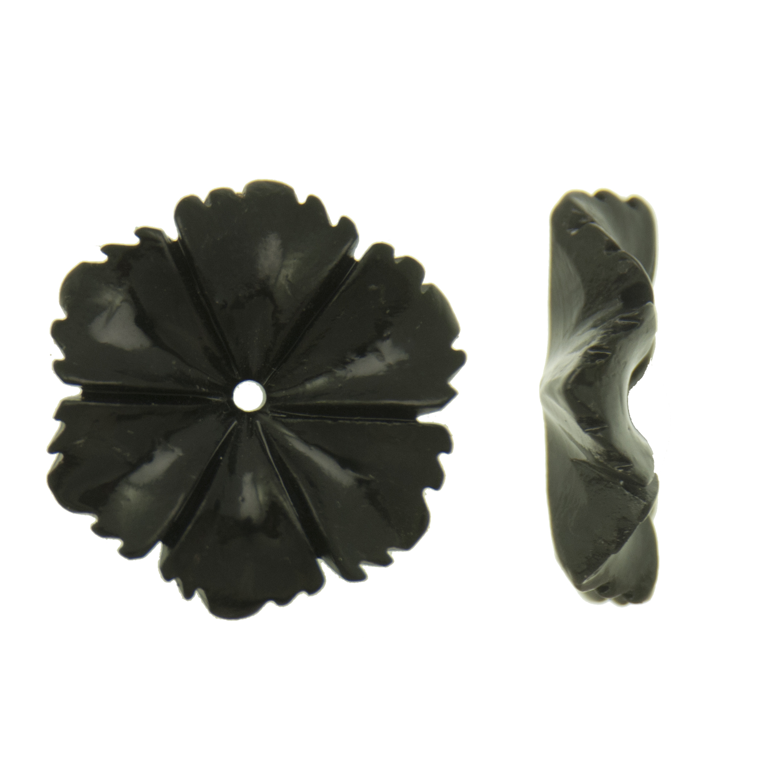 resin stone blume schwarz mittenloch 25mm | 1st