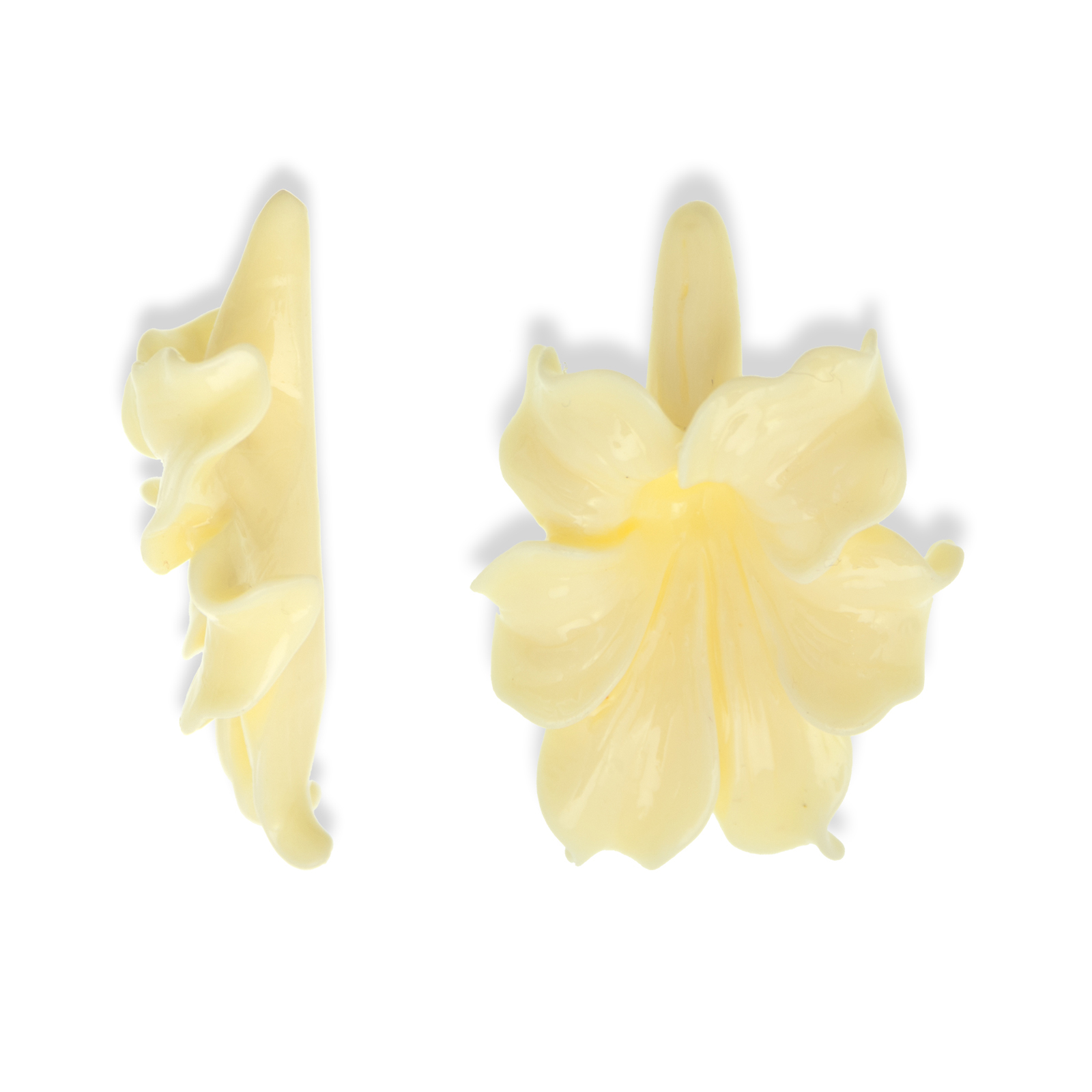 resin stone blume elfenbein mittenloch 32mm | 1st