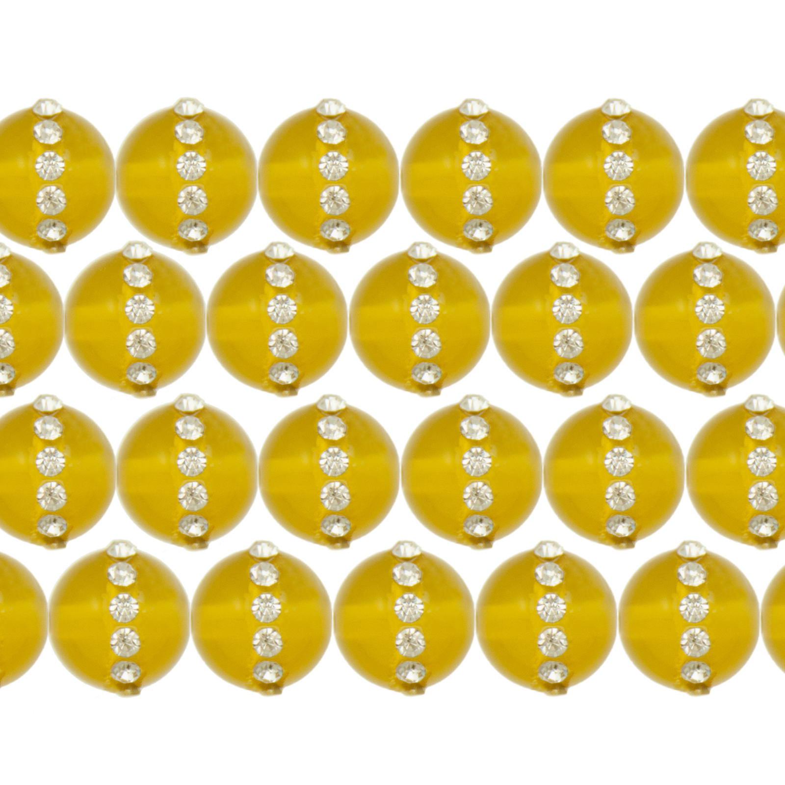 rhinestone yellow agate smooth round 8mm | 2pc