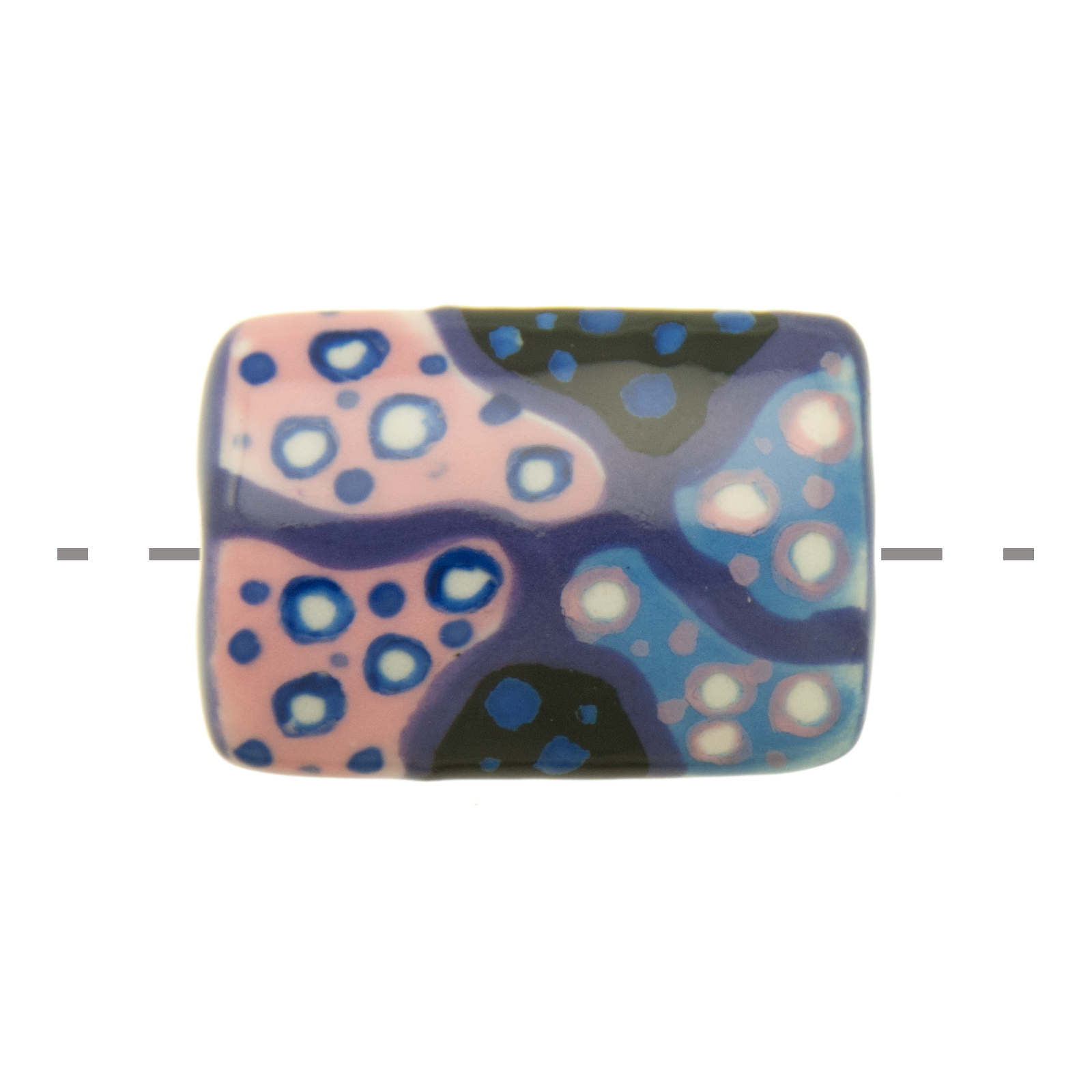 handmade porcelain beads - mix purple bubble rectangle 24x18mm | 1pc