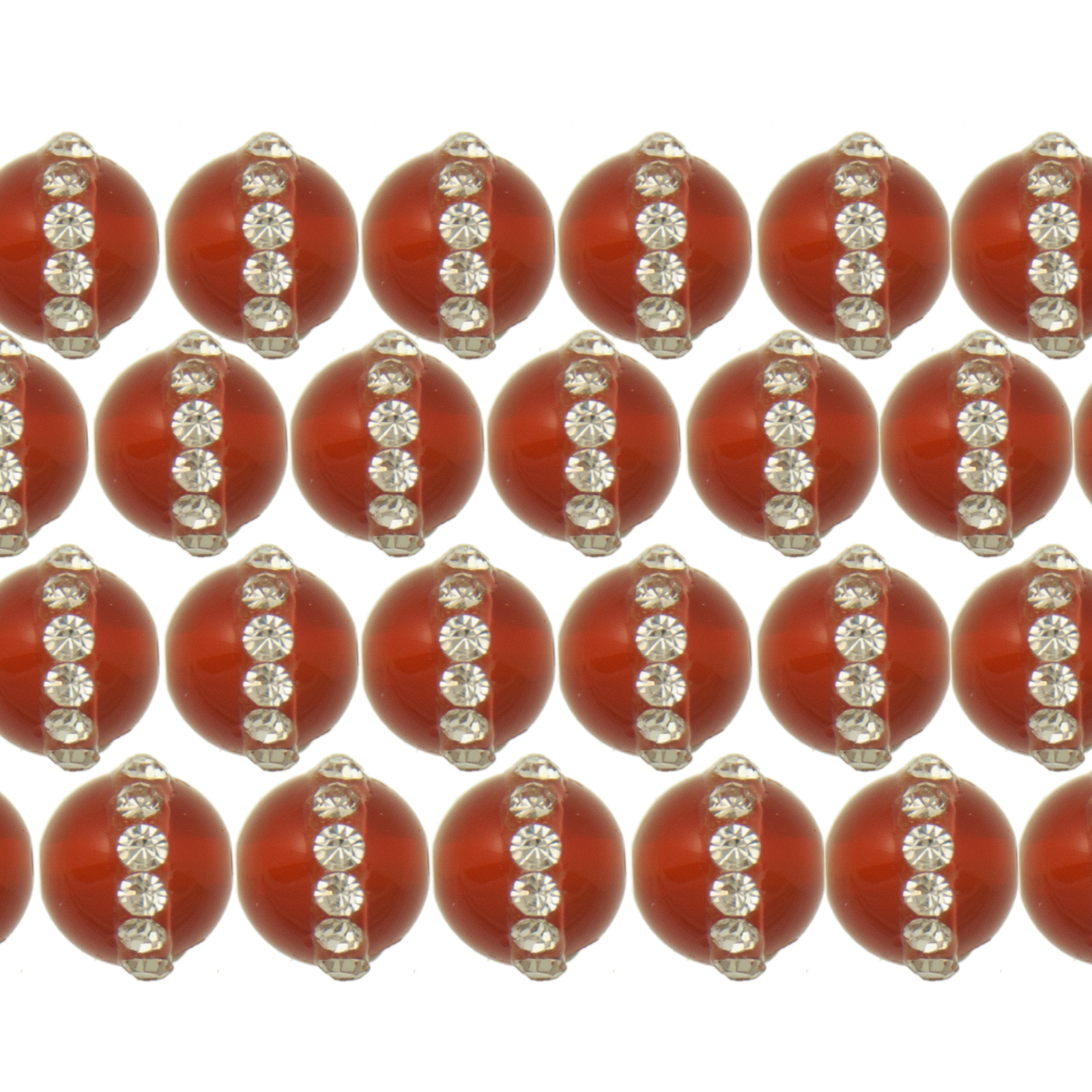 rhinestone red agate smooth round 8mm | 2pc