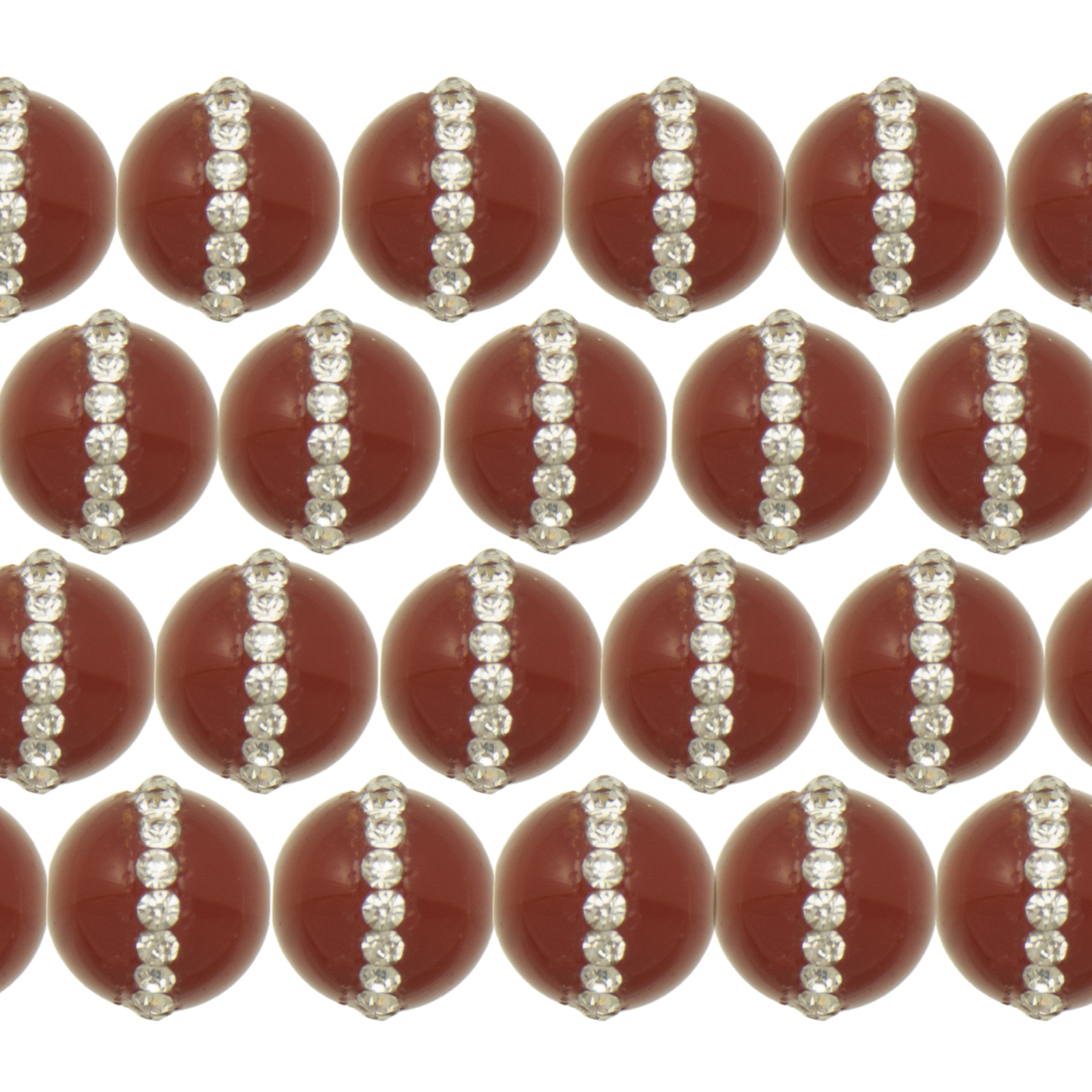 rhinestone red agate smooth round 10mm | 2pc