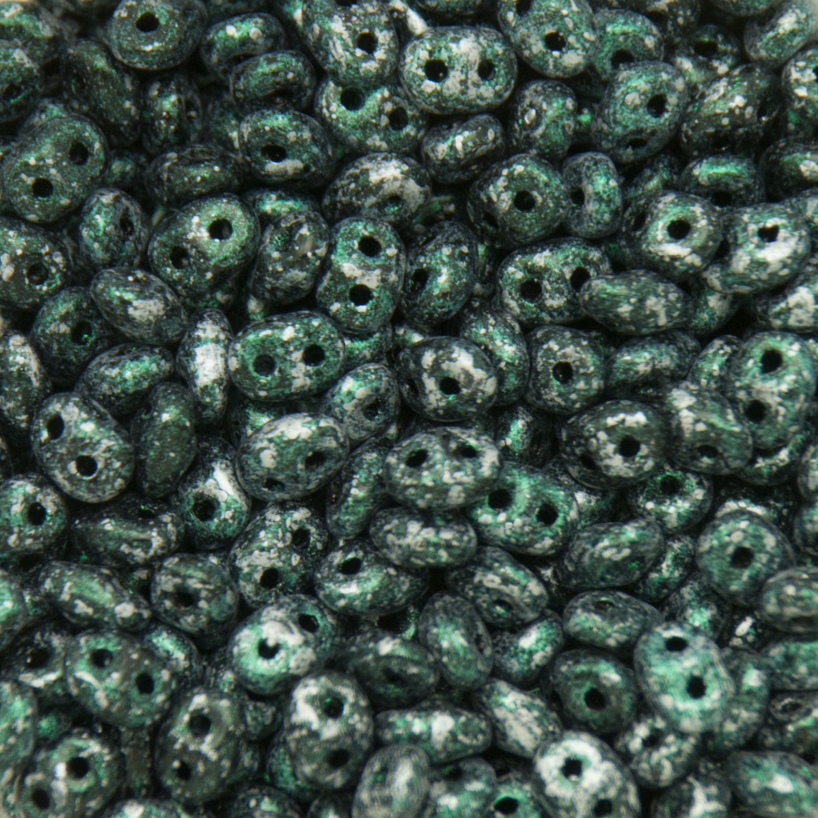 superduo perlen 5x2,5mm tweedy green | 10gr