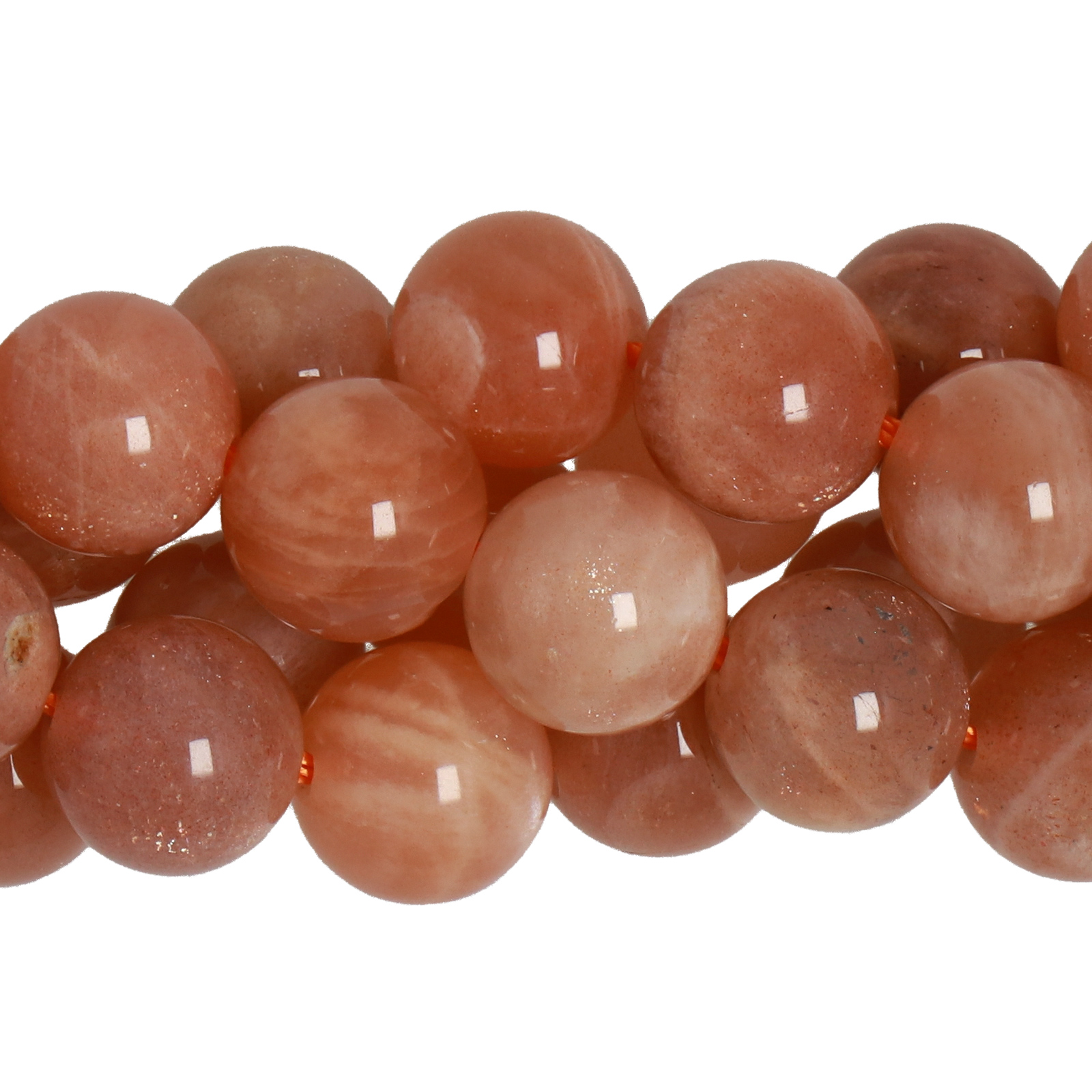 peach moonstone smoooth round 8mm | 15/16-inch strand