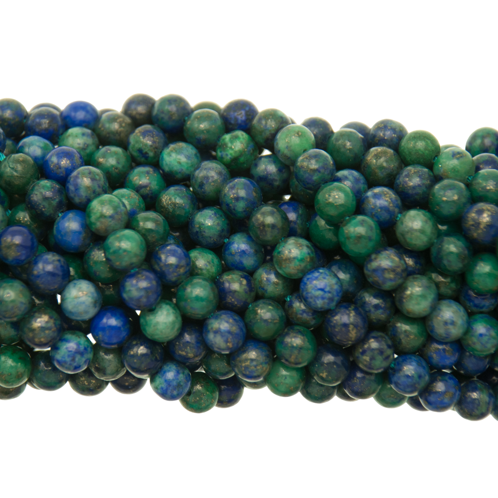 lapis chrysocolla (dyed) smooth round 6mm | 15/16-inch strand