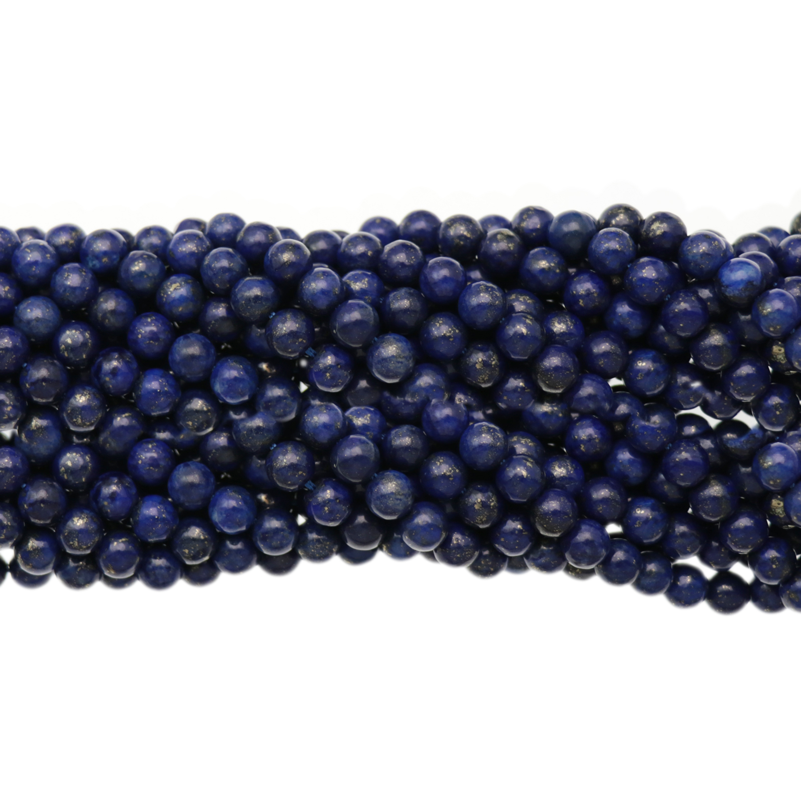 dyed lapislazzuli smooth round 4mm | 16-inch strand