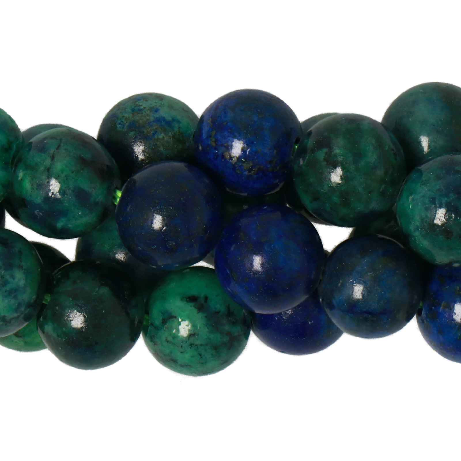 lapis chrysocolla (dyed) smooth round 8mm | 15/16-inch strand