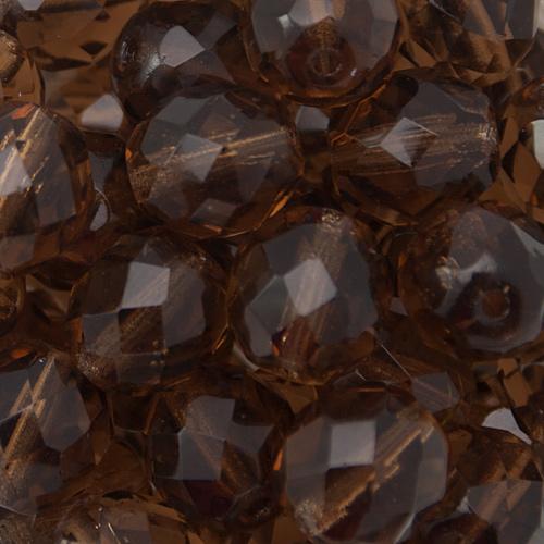 böhmische glasschliffperlen smoky topaz 10mm | 10st
