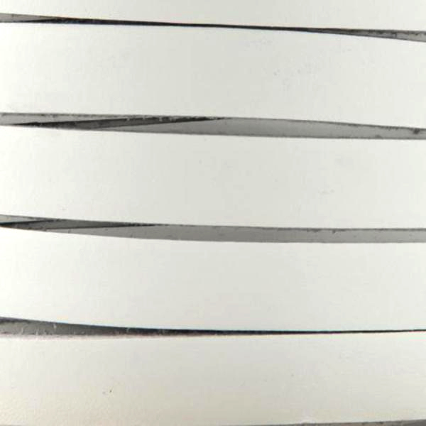 white flat leather cord 10mm | 20cm