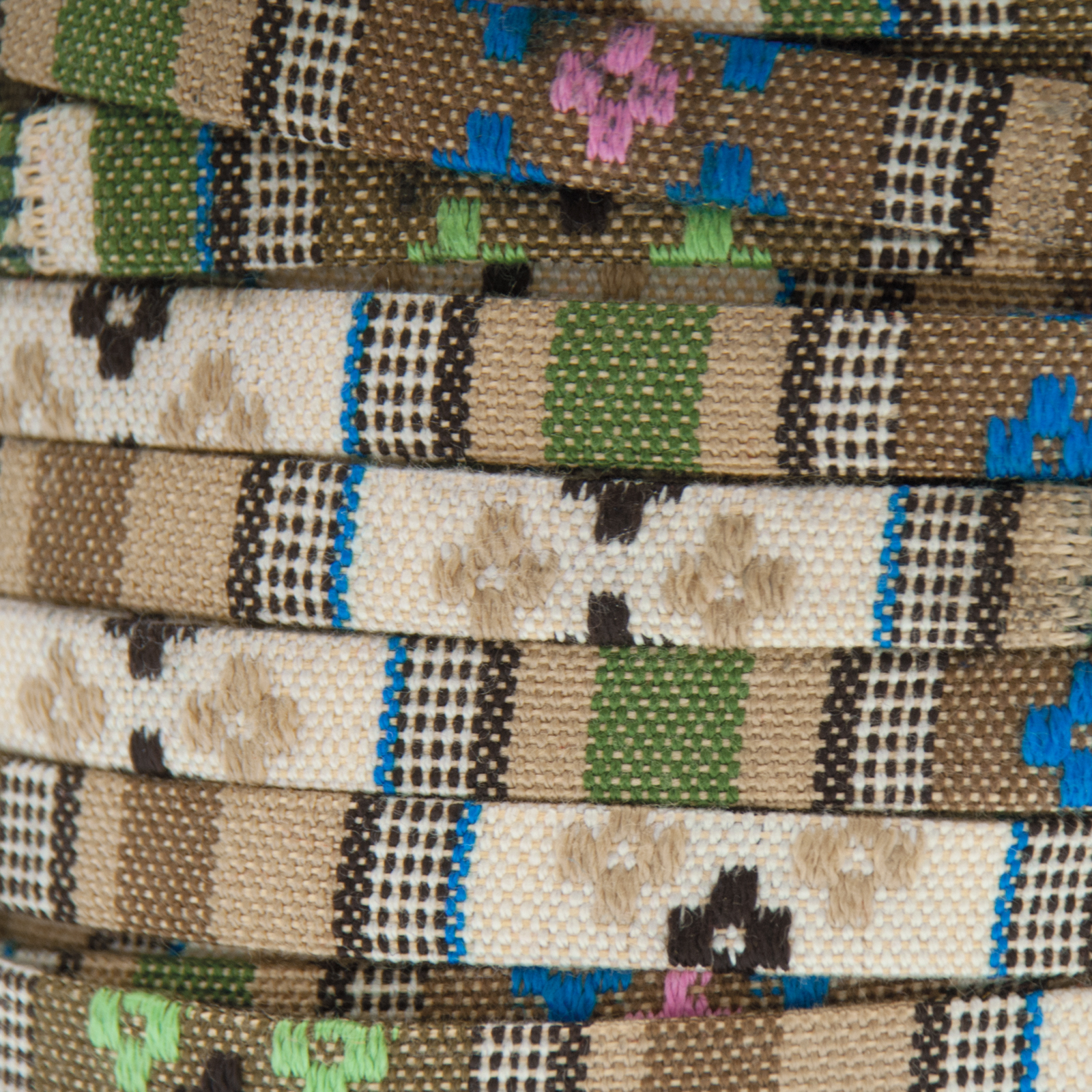 ethnic cord - beige multicolor - flat cord 10mm | 50cm