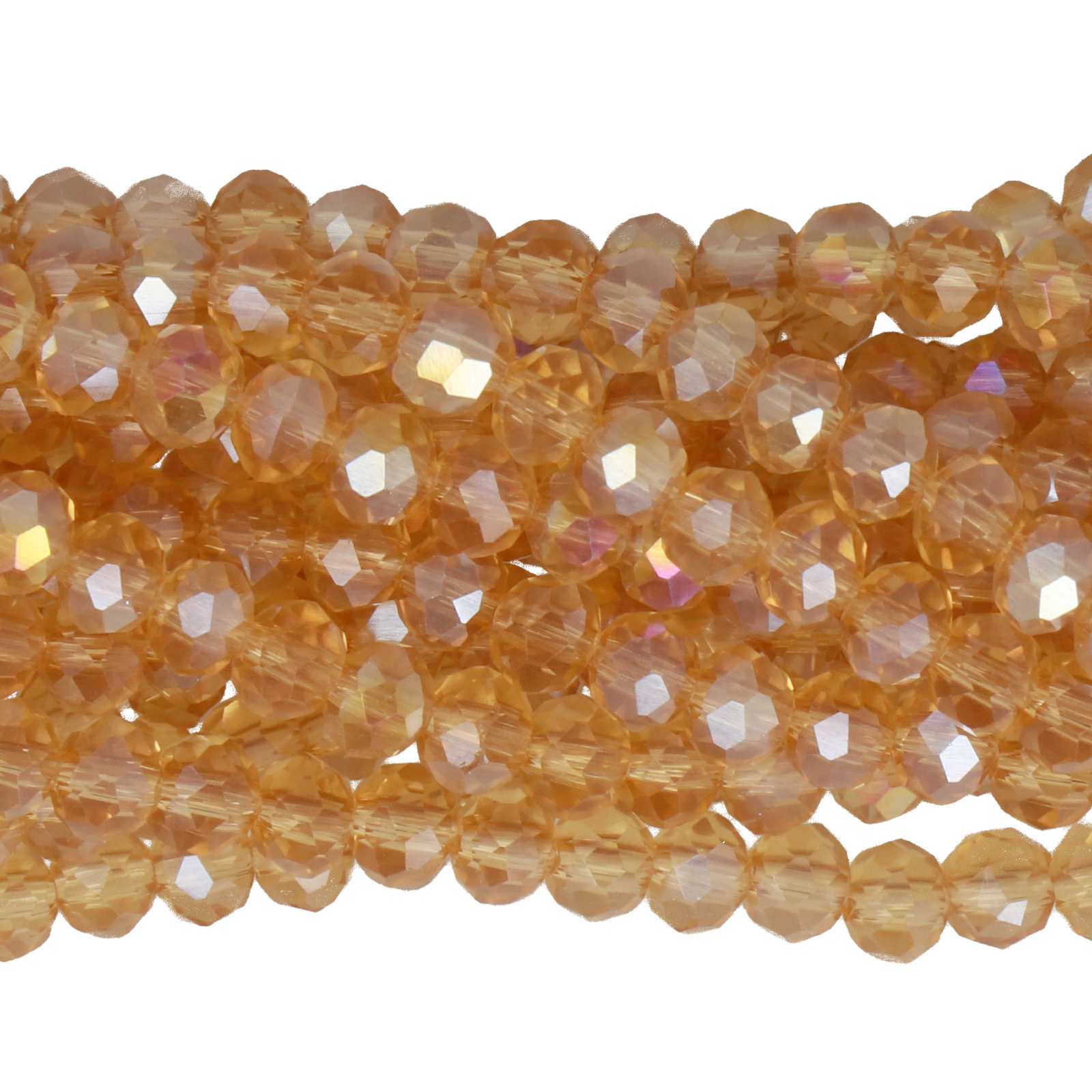 dark champagne ab chinese crystal faceted roundelle 4x3mm | 1 strand