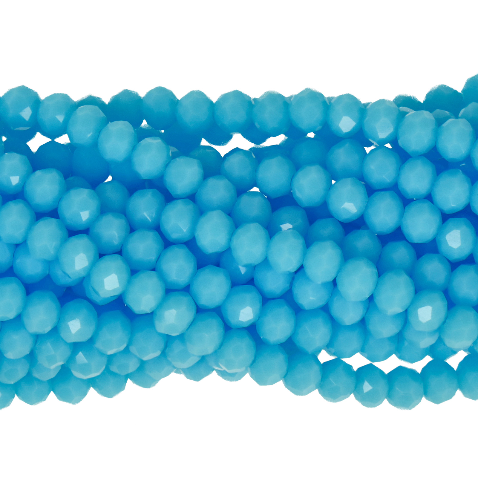 chinese glasperlen facettiertes rondelle opaque sky blue 4x3mm | 1-strang