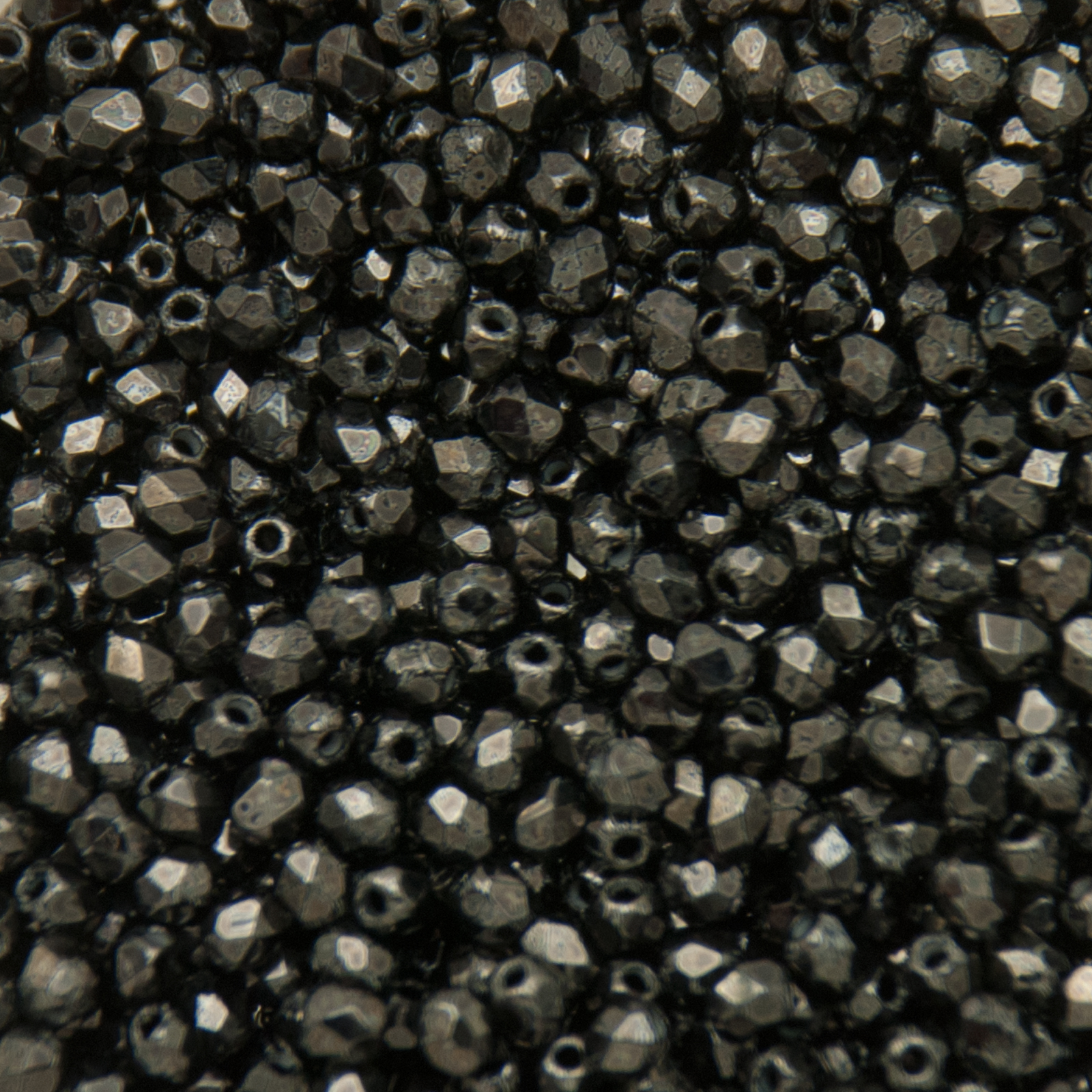 czech fire-polished round beads hematite 2mm | 50pc