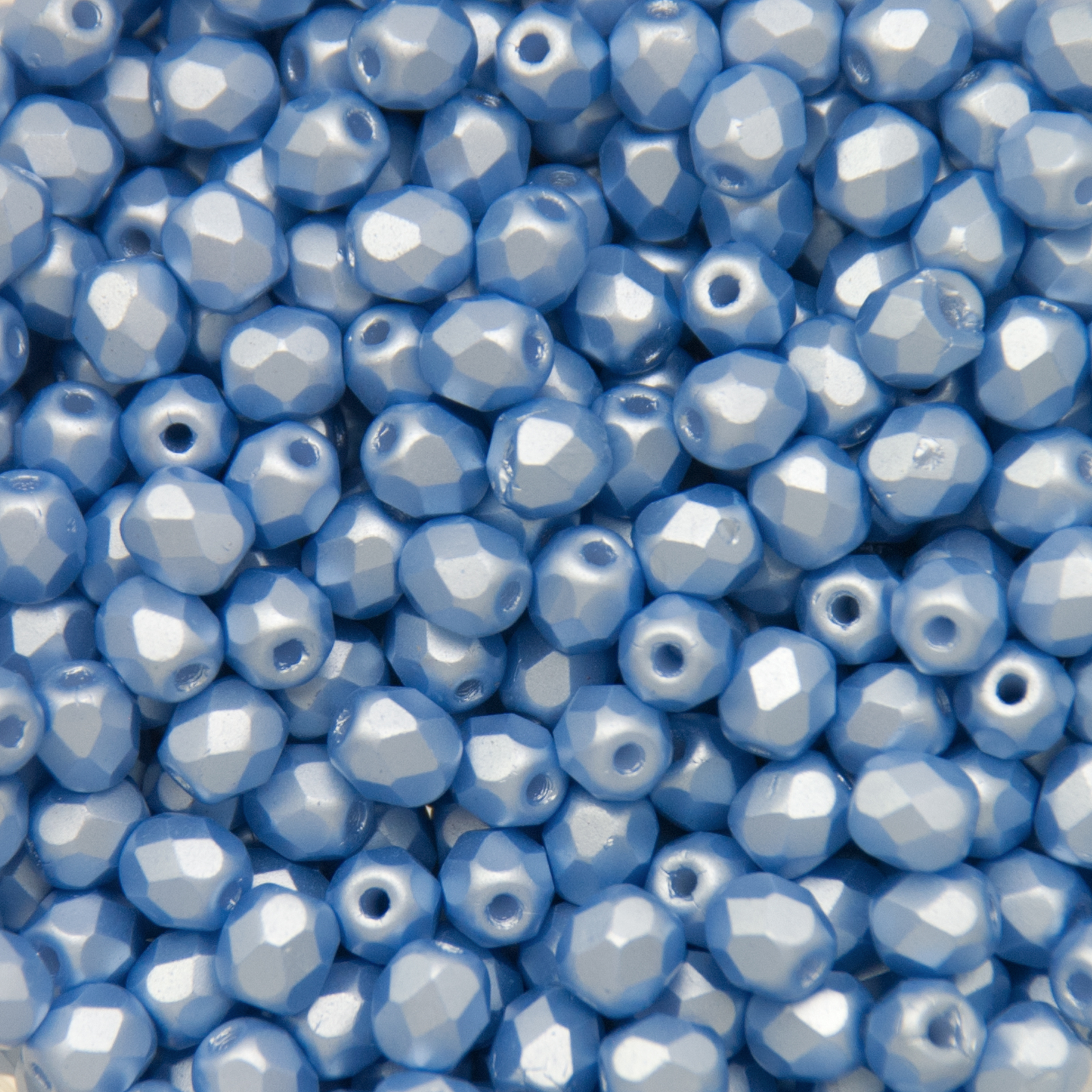 czech fire-polished round beads pastel light sapphire 4mm | 50pc