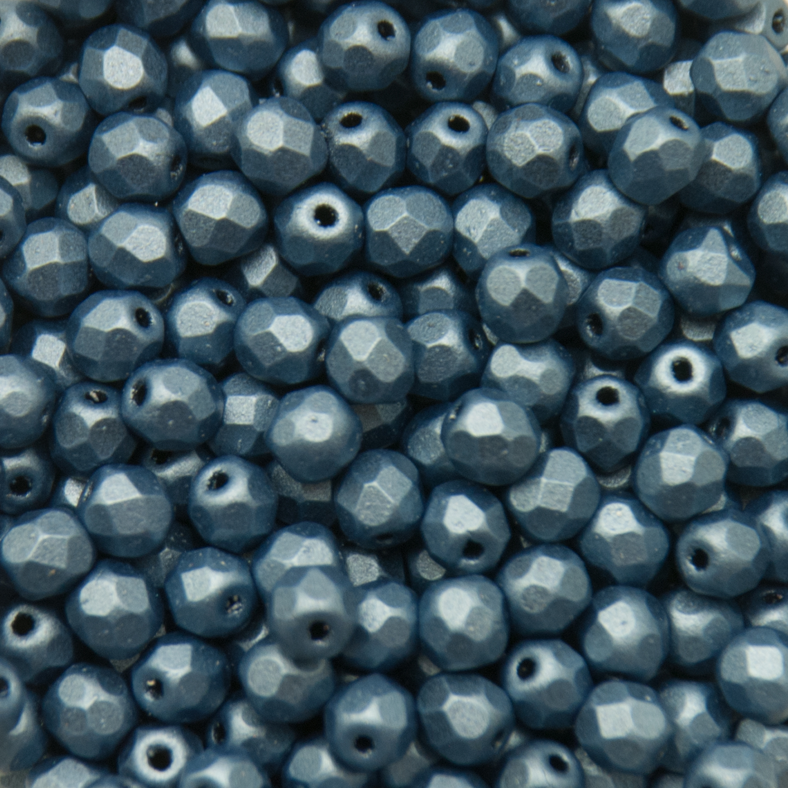 czech fire-polished round beads metallic petrol blue suede 4mm | 50pc