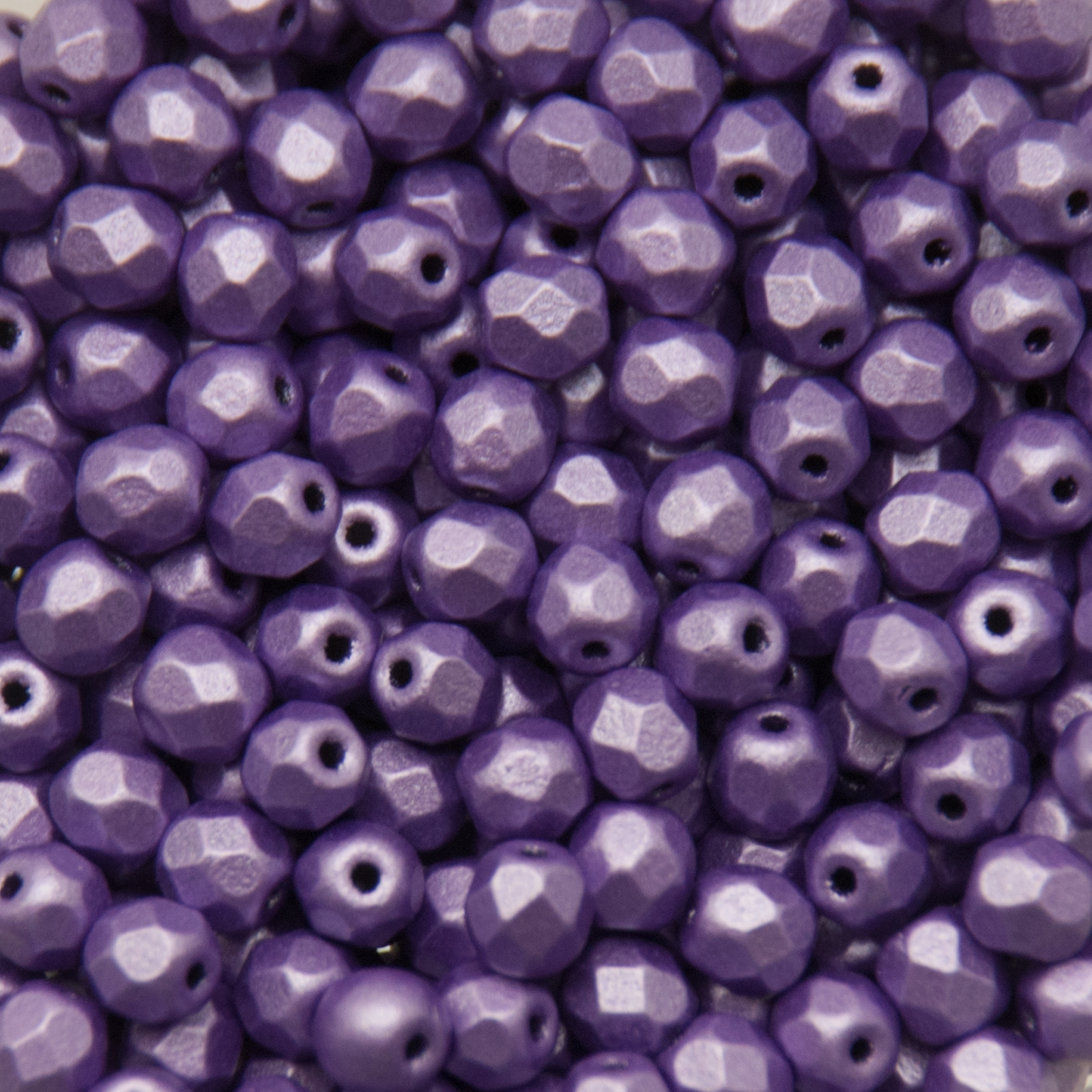 czech fire-polished round beads metallic purple suede 4mm | 50pc