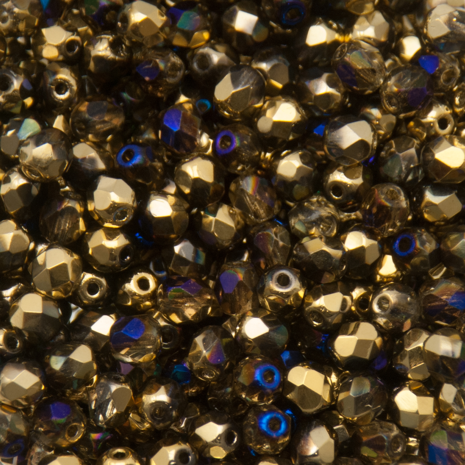 czech fire-polished round beads california blue 4mm | 50pc