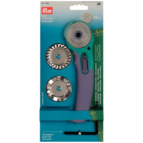 prym 3 blade rotary cutter: standard, wave e pinking - 45mm blade | 1pc