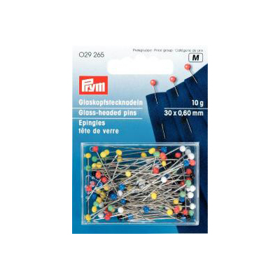 stecknadel prym runder glass kopf 30x0,60mm - 10gr | 1st
