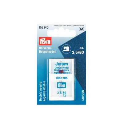 sewing machine prym accessories - double needle 130/705 standard - h 80/2,5mm | 1pc