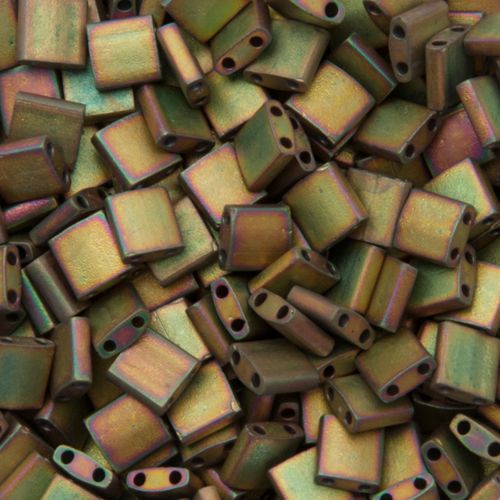 miyuki tila matte metallic khaki iris 5mm | 5gr