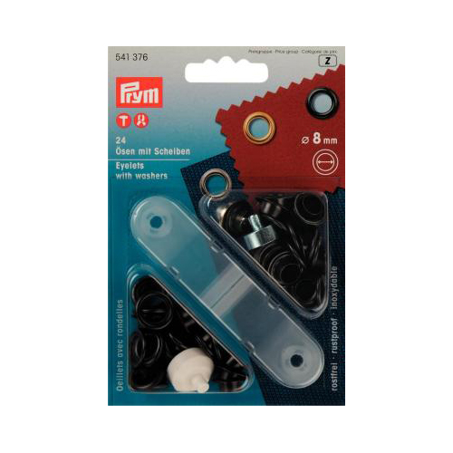 eyelets with washers prym - oxide plated brass 8mm - 24pcs with tool package | 1pc