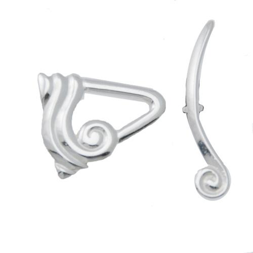 antique silver plated triangle toogle clasp 18mm | 1pc