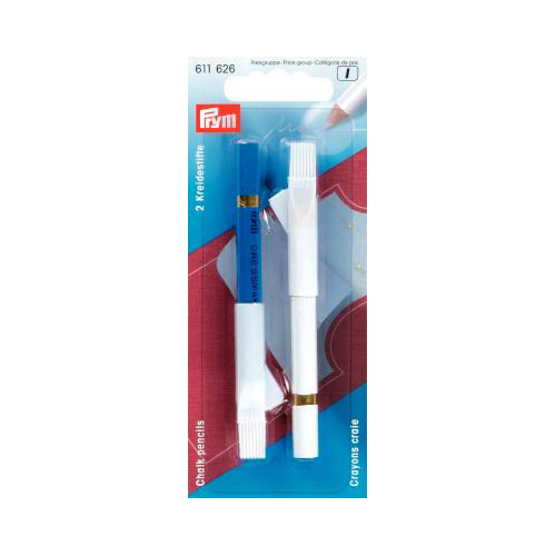 kreidestifte und bürste weiß und blau - 2st | 1st
